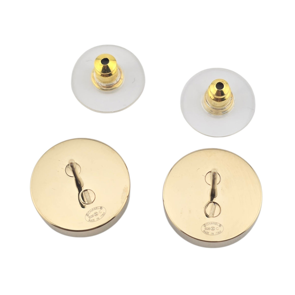 Chanel CC Blue Gold Round Denim Earrings 2026 CHANEL