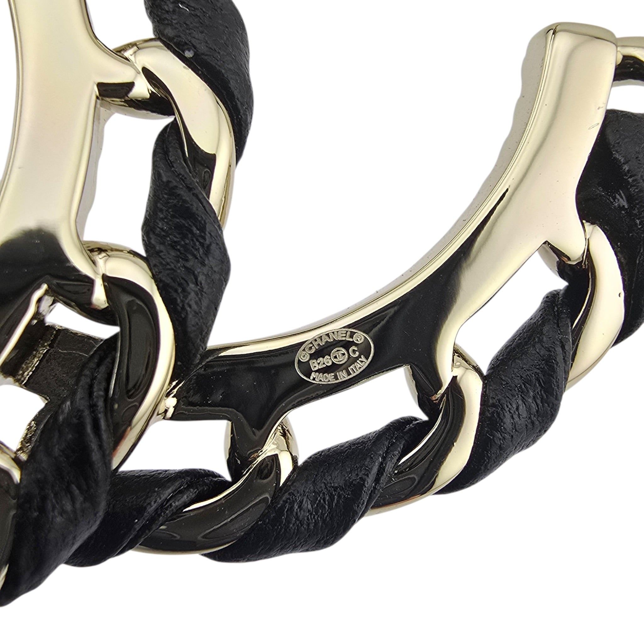 Chanel CC Lambskin Black Gold Brooch 2026 CHANEL