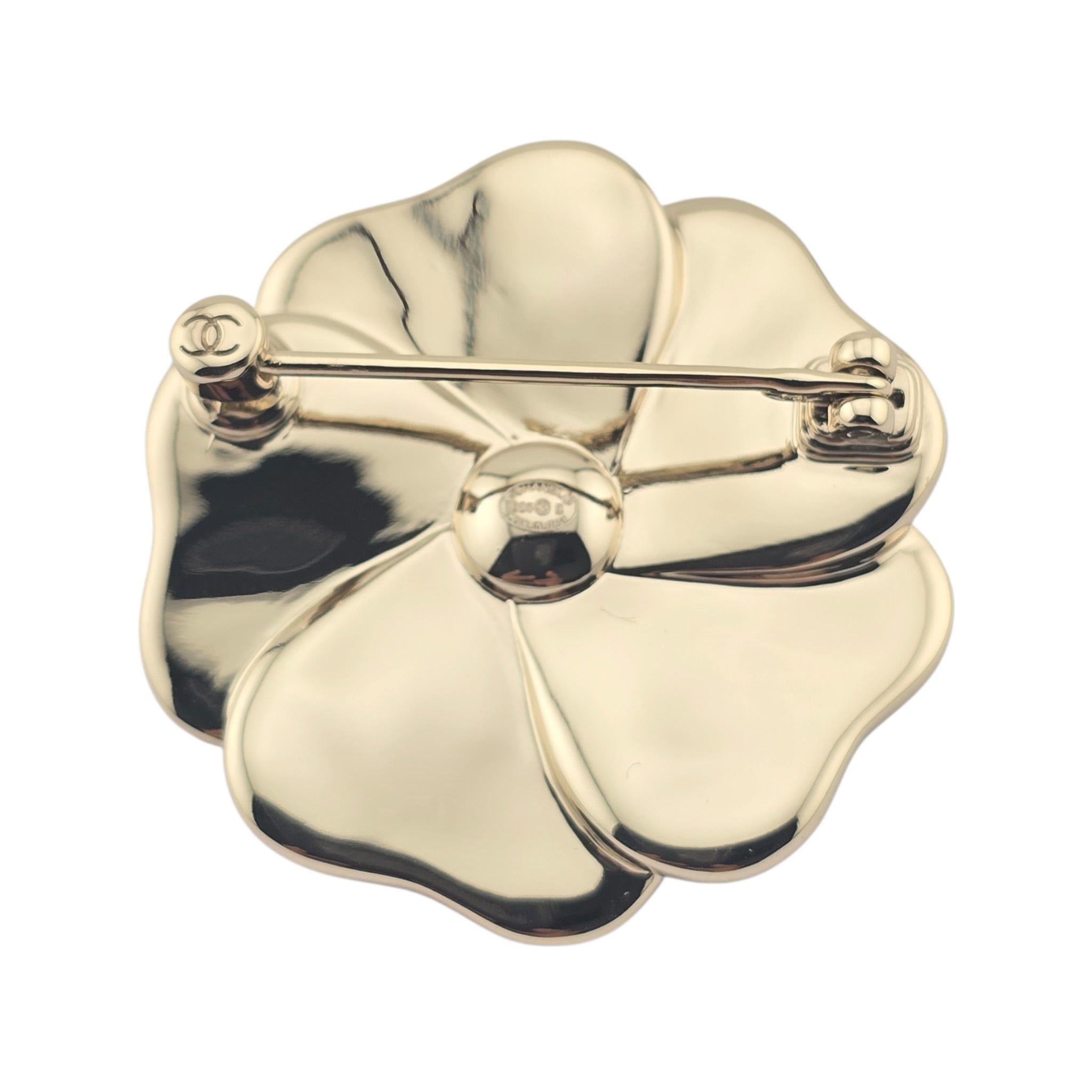 Chanel CC Black Crystal Enamel Camellia Brooch 2025 CHANEL