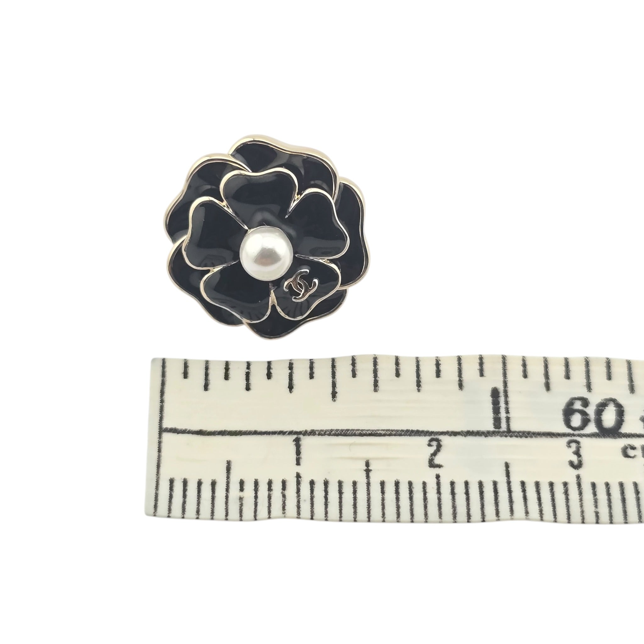 Chanel CC Black Crystal Enamel Camellia Earrings 2025 CHANEL
