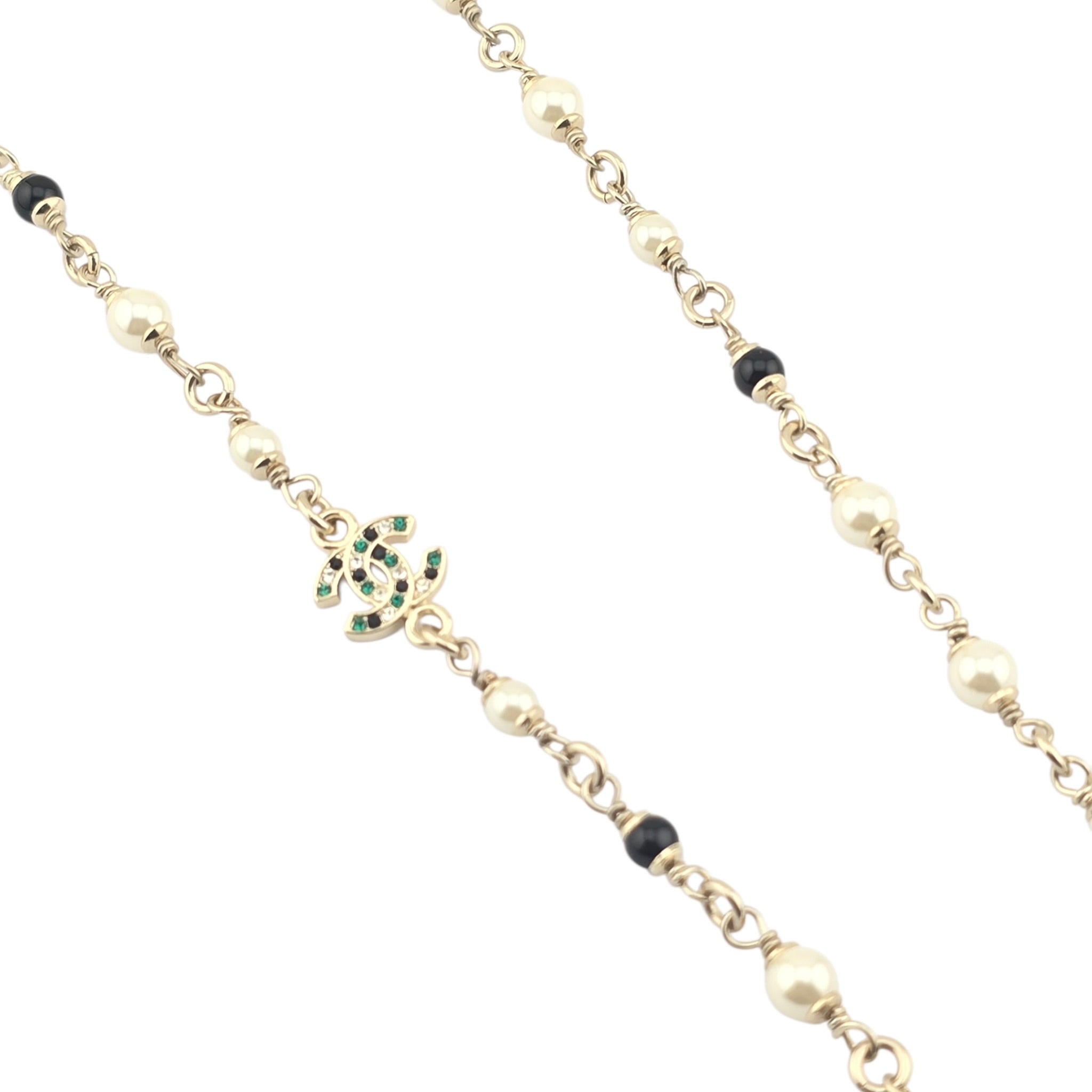 Chanel CC Deer Pendant Crystal Gold Necklace 26C CHANEL