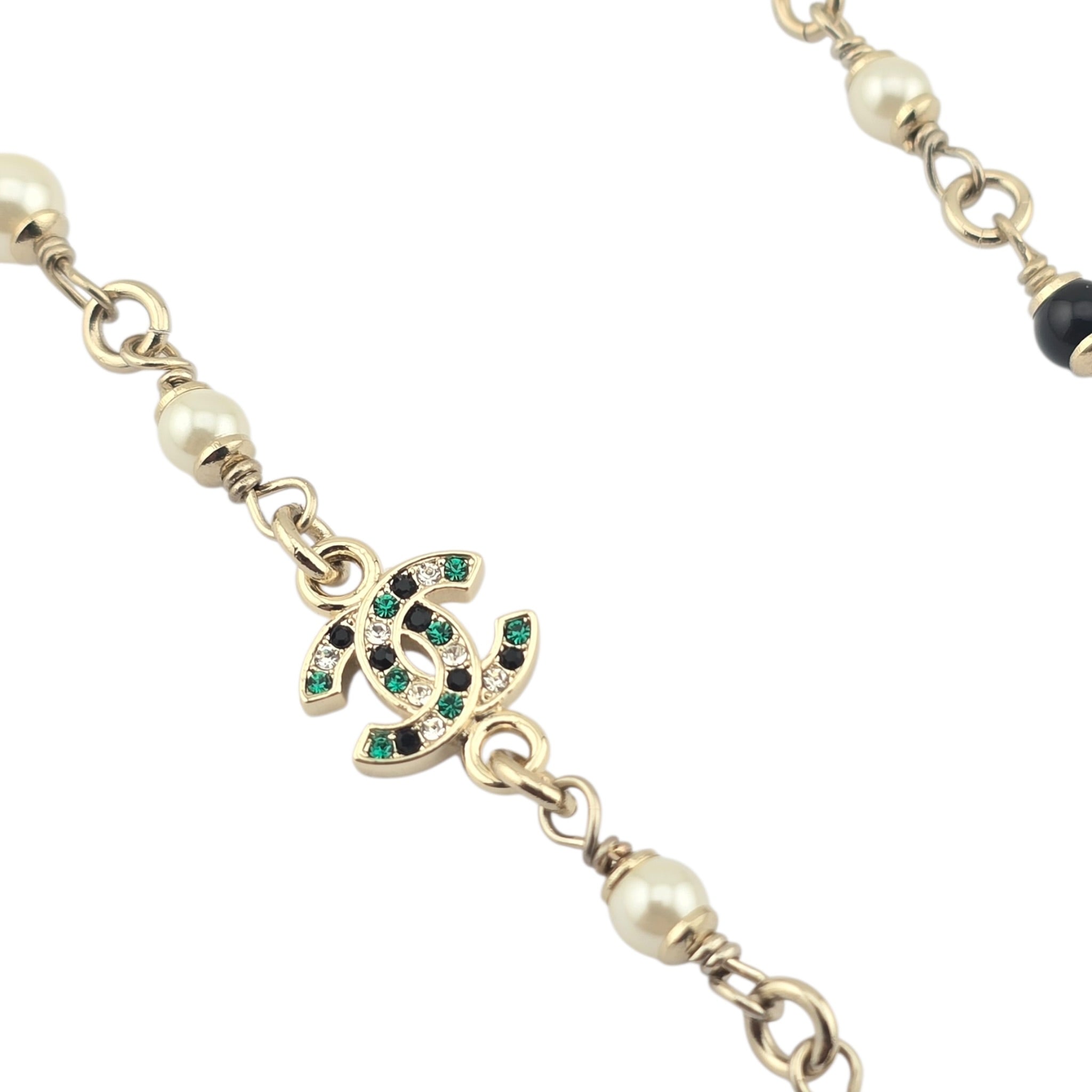 Chanel CC Deer Pendant Crystal Gold Necklace 26C CHANEL