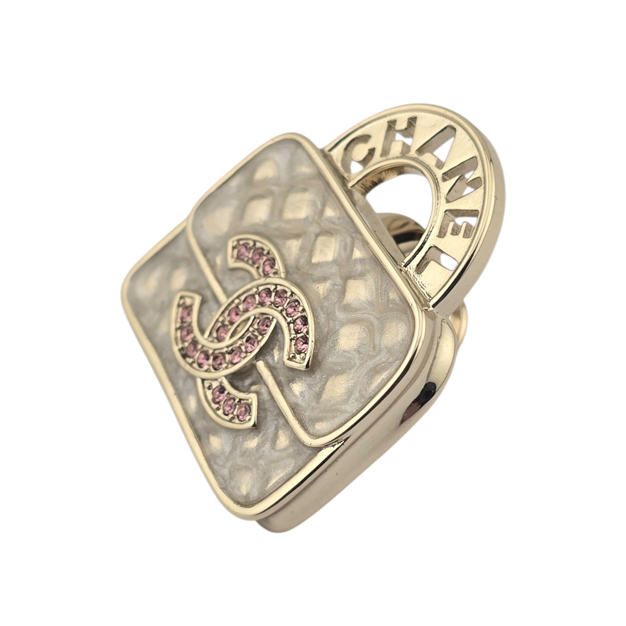 Chanel CC Matelasse Bag Pearly Resin Pin Brooch 2024 CHANEL