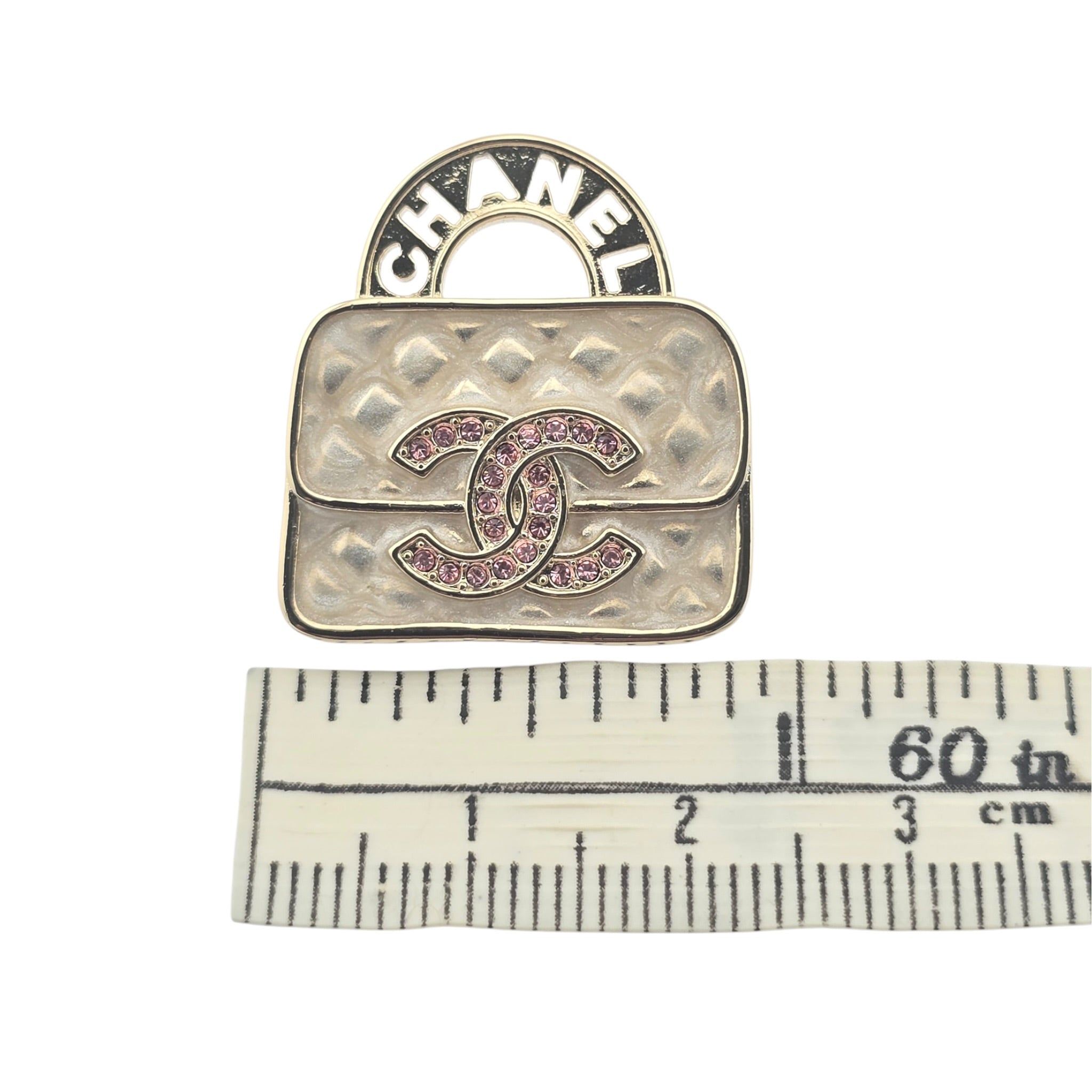 Chanel CC Matelasse Bag Pearly Resin Pin Brooch 2024 CHANEL
