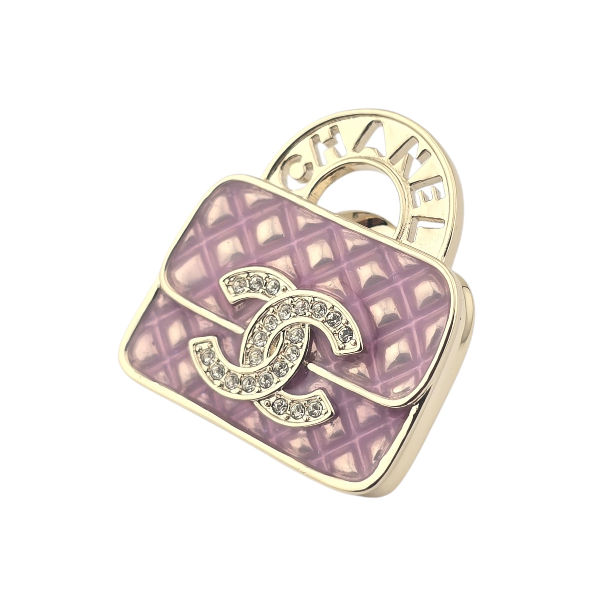 Chanel CC Matelasse Bag Pearly Pink Resin Pin Brooch 2024 CHANEL