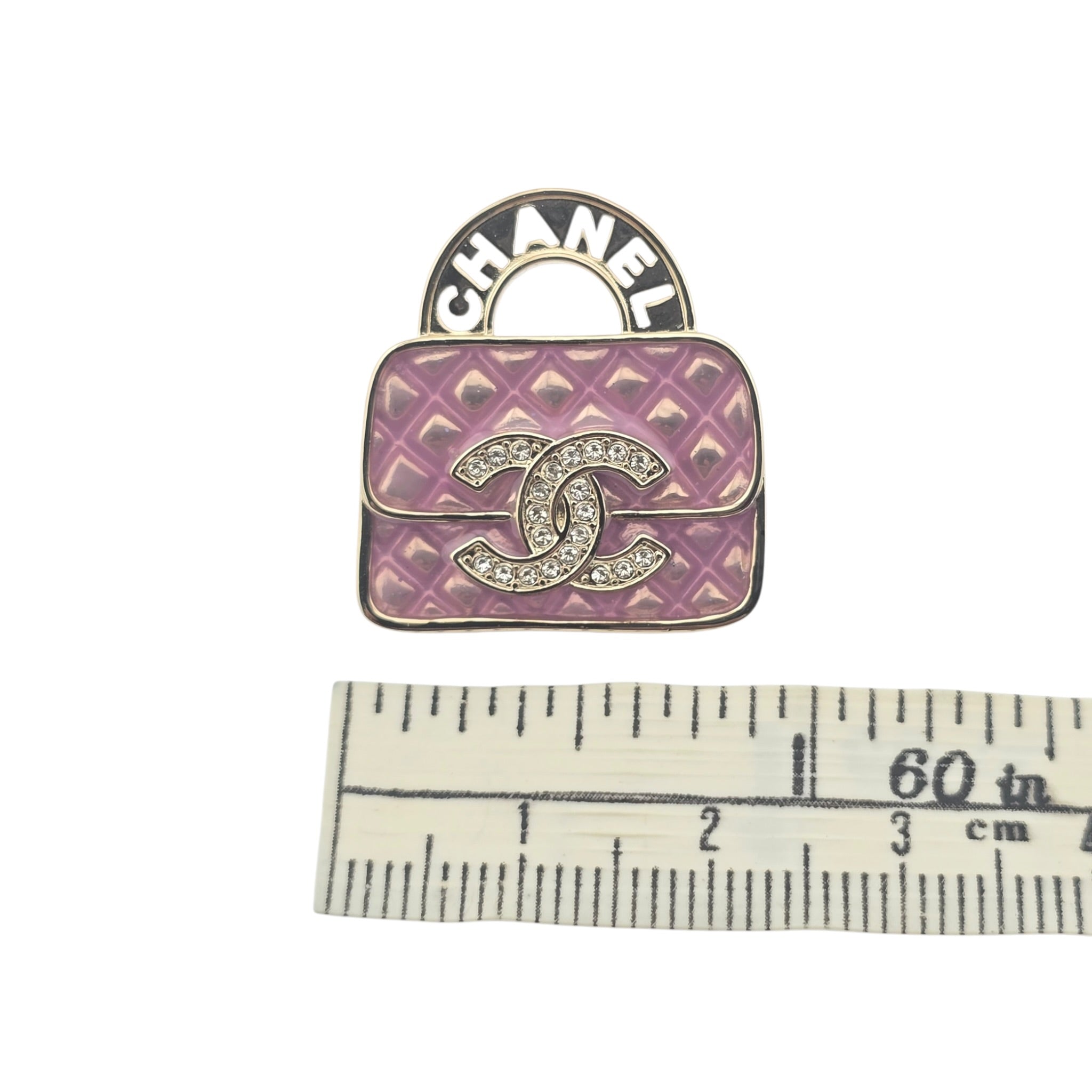 Chanel CC Matelasse Bag Pearly Pink Resin Pin Brooch 2024 CHANEL