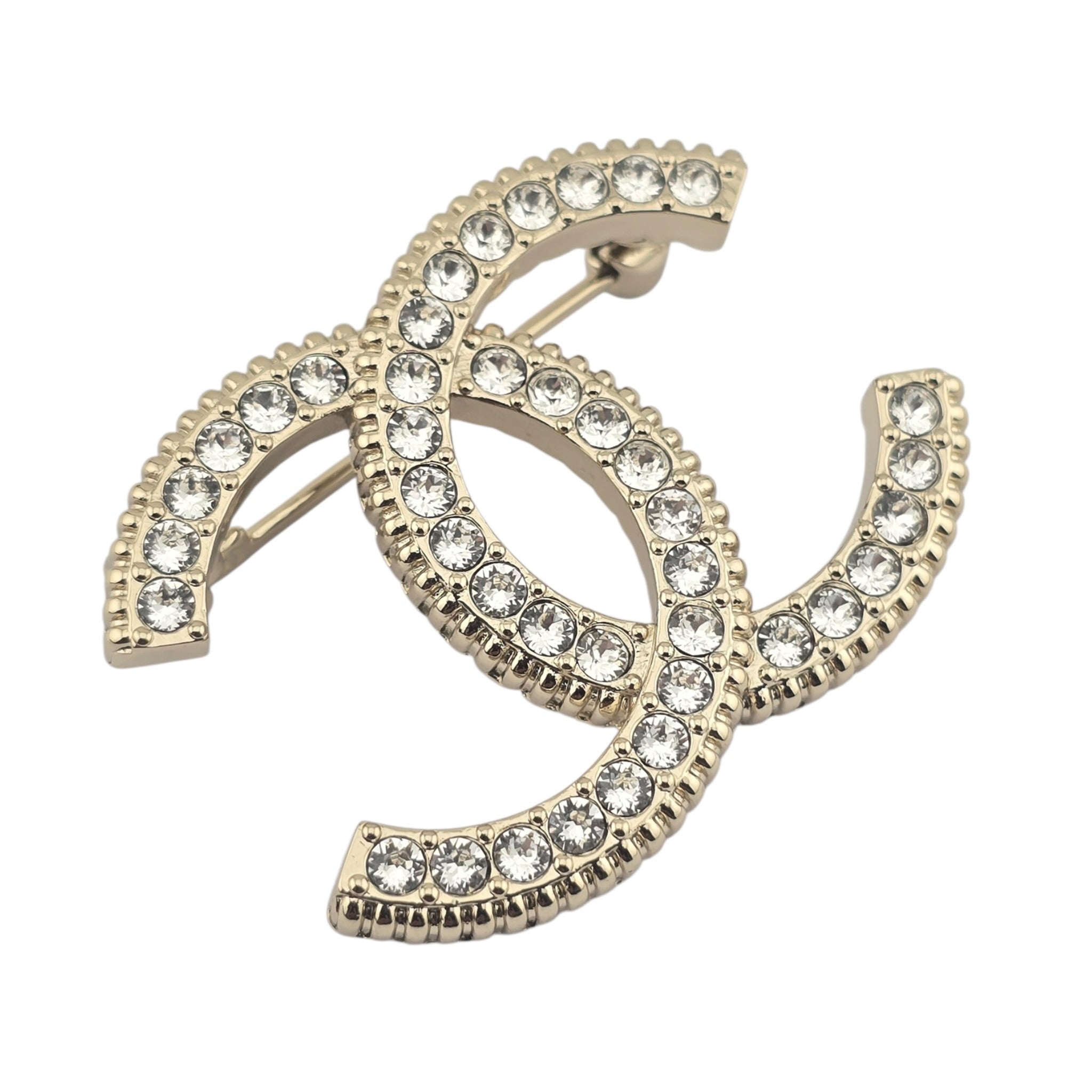 Chanel CC Crystal Gold Brooch 2023 CHANEL