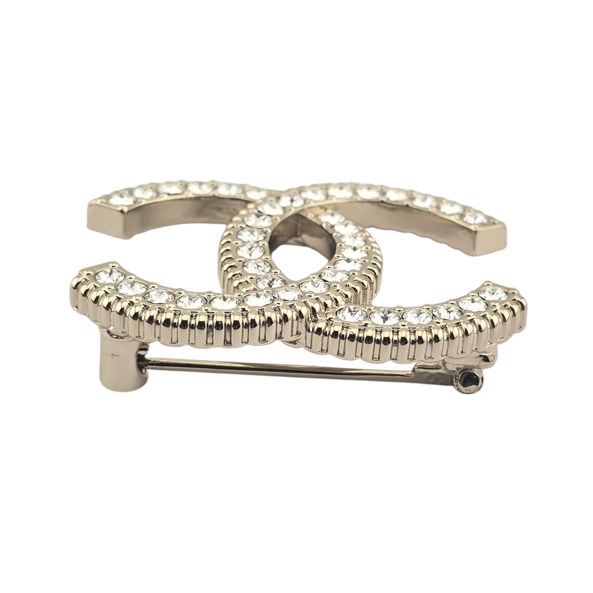 Chanel CC Crystal Gold Brooch 2023 CHANEL