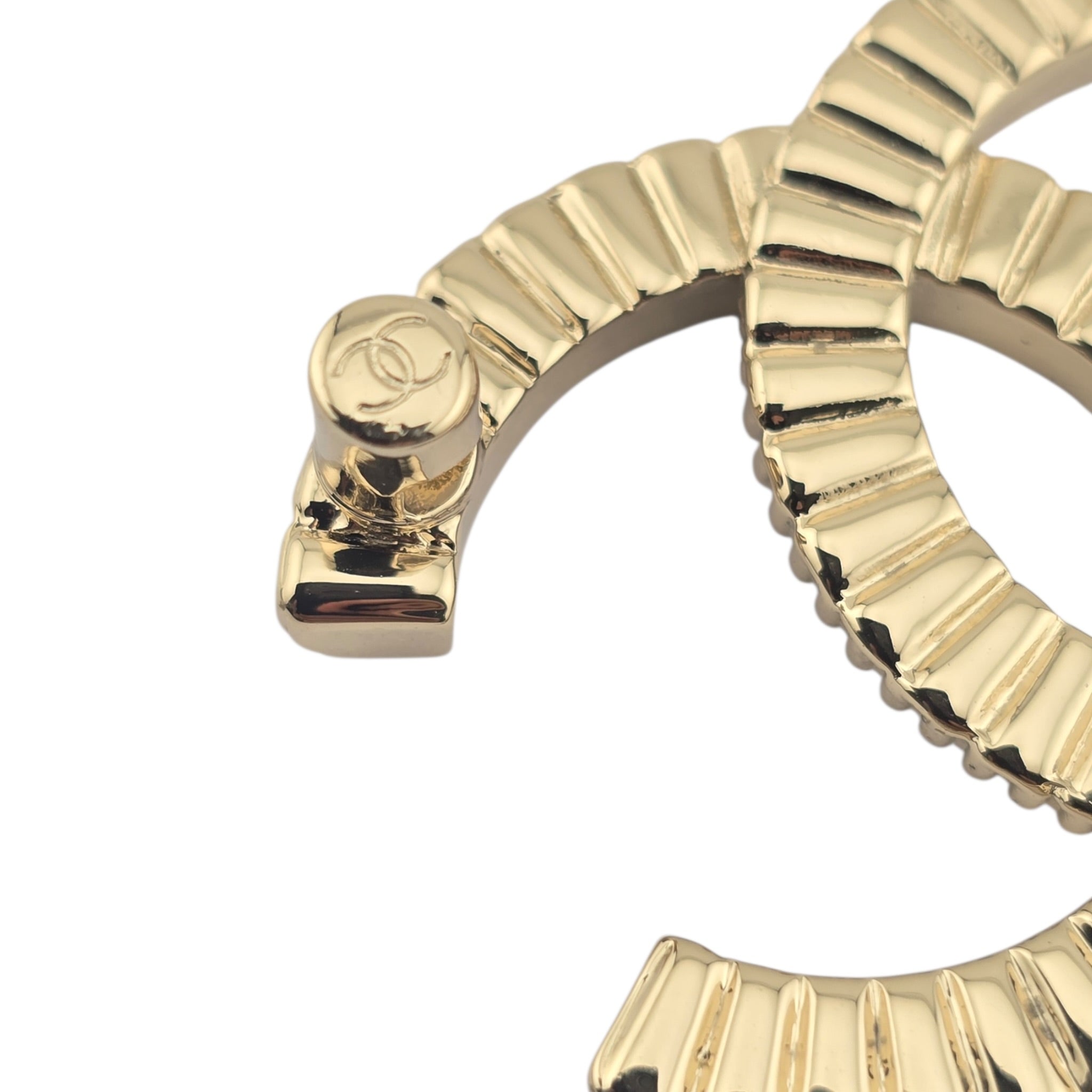 Chanel CC Crystal Gold Brooch 2023 CHANEL