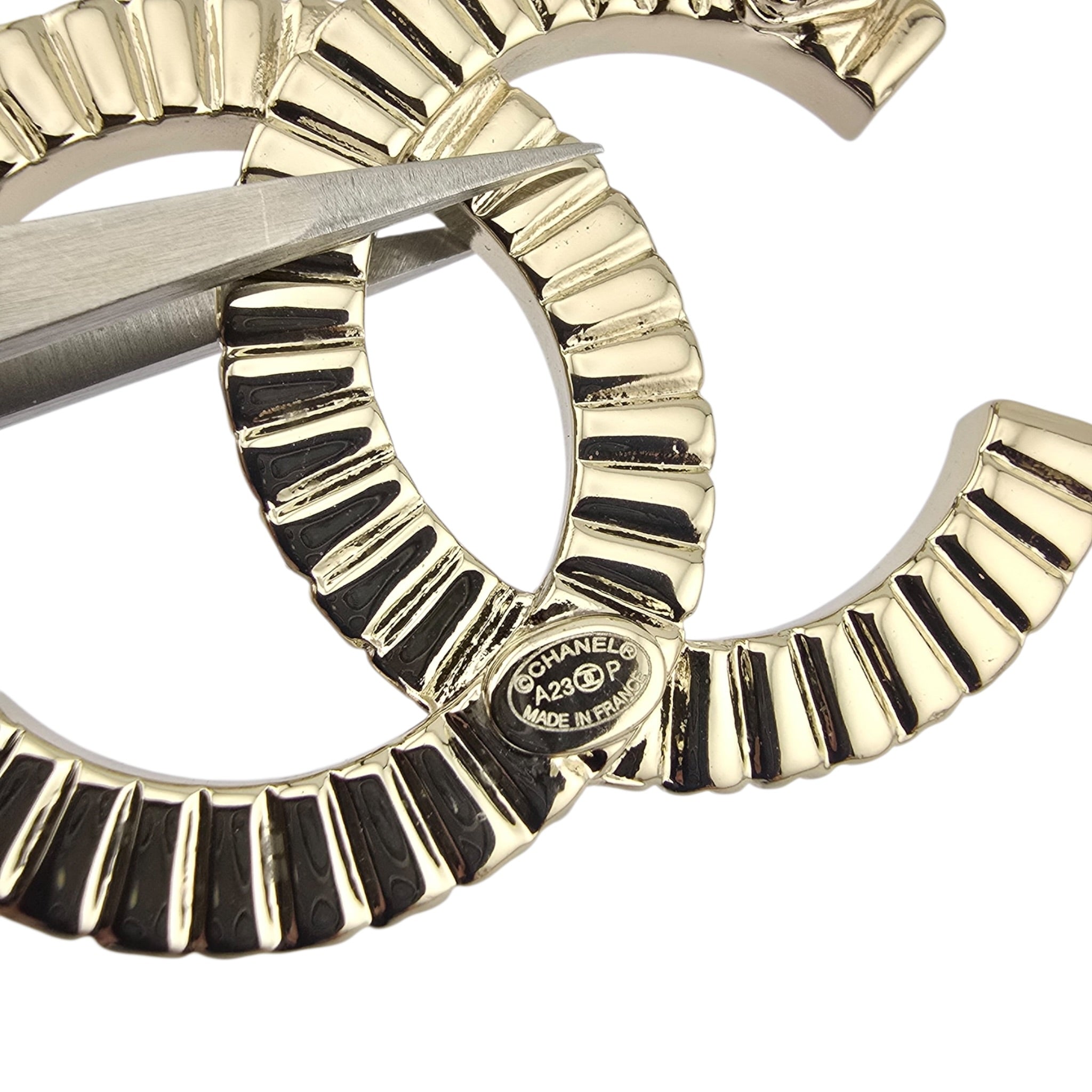 Chanel CC Crystal Gold Brooch 2023 CHANEL