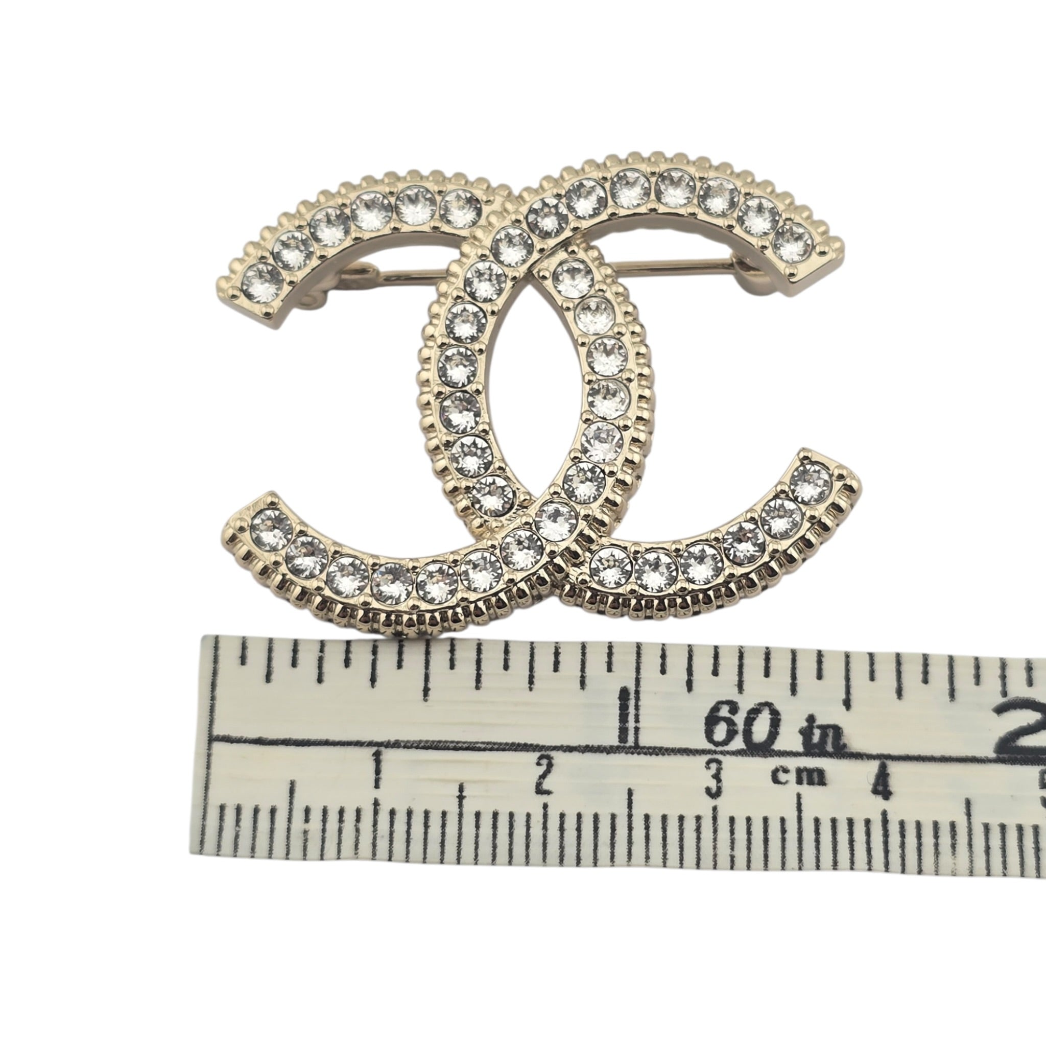 Chanel CC Crystal Gold Brooch 2023 CHANEL