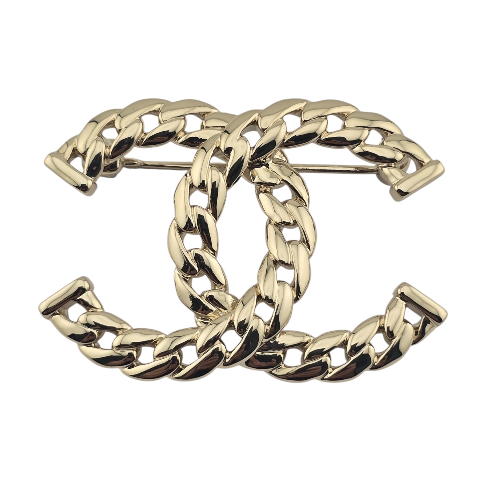 Chanel CC Gold Chain Link Brooch 2024 CHANEL