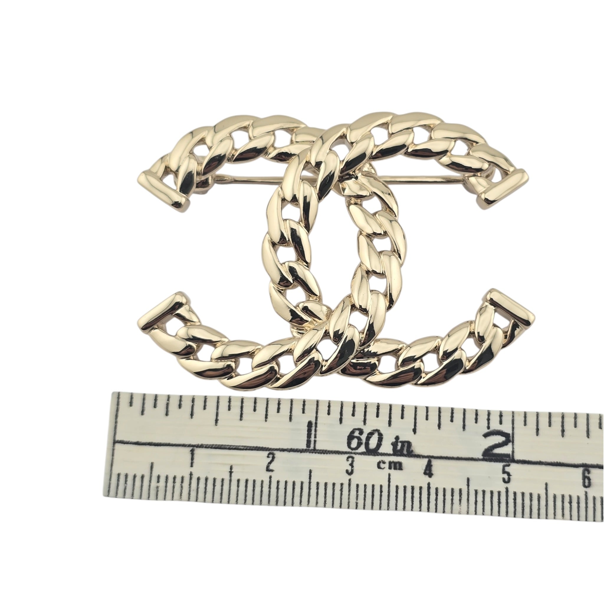 Chanel CC Gold Chain Link Brooch 2024 CHANEL