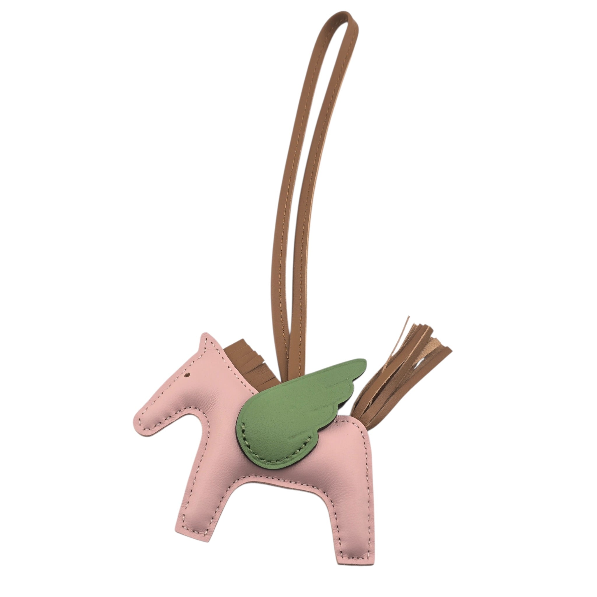 Hermès Rodeo Pegase PM Bag Charm Rose Sakura/Gold/Vert Criquet　 HERMES