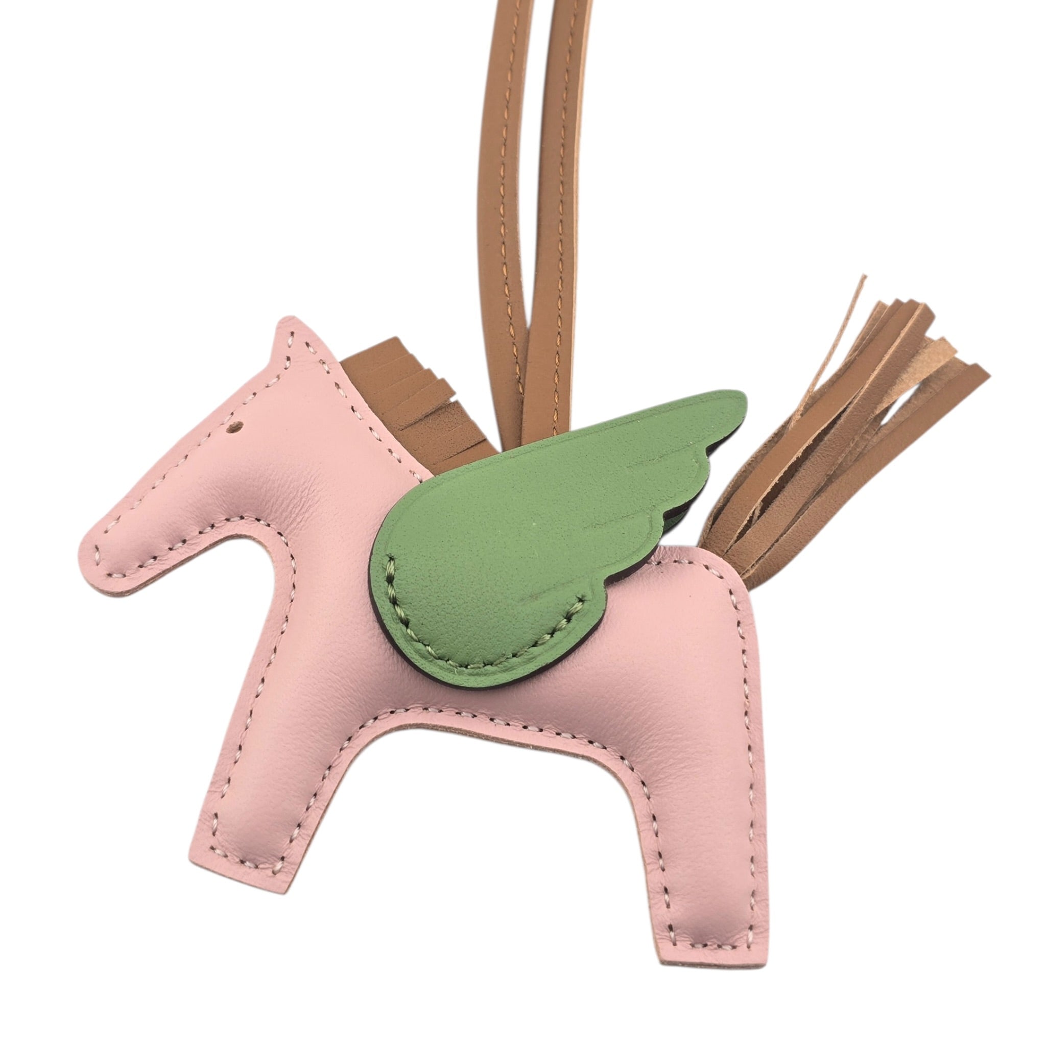 Hermès Rodeo Pegase PM Bag Charm Rose Sakura/Gold/Vert Criquet　 HERMES