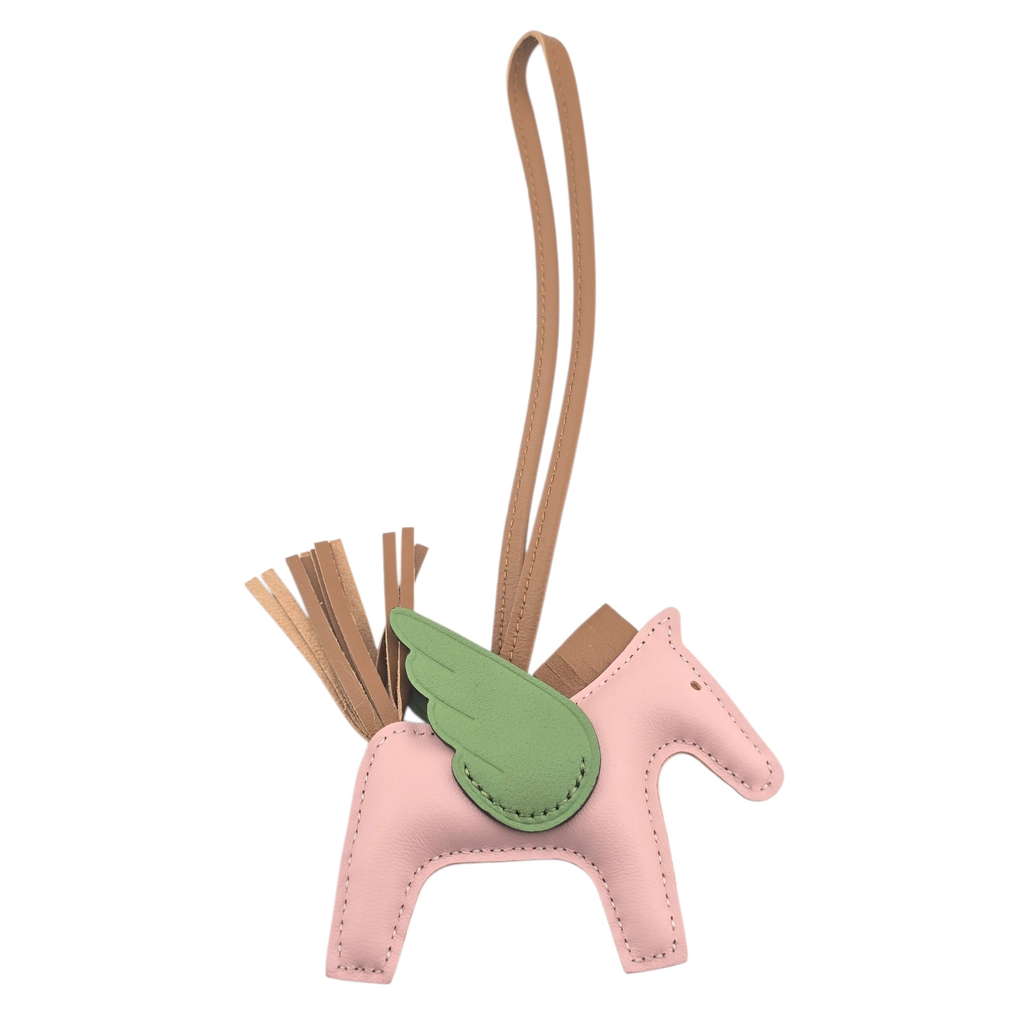 Hermès Rodeo Pegase PM Bag Charm Rose Sakura/Gold/Vert Criquet　 HERMES