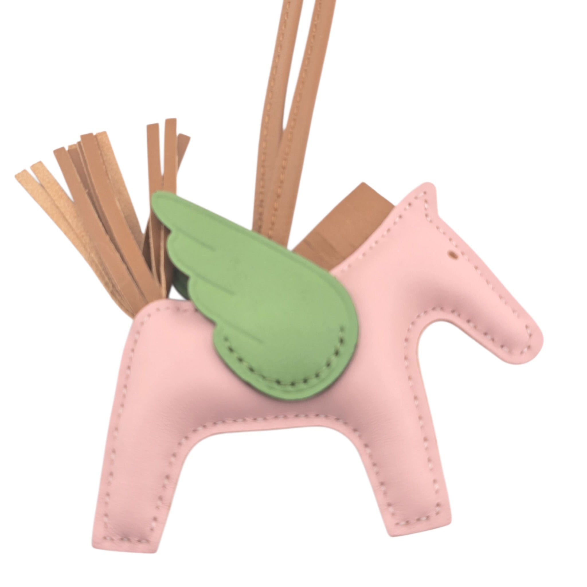 Hermès Rodeo Pegase PM Bag Charm Rose Sakura/Gold/Vert Criquet　 HERMES
