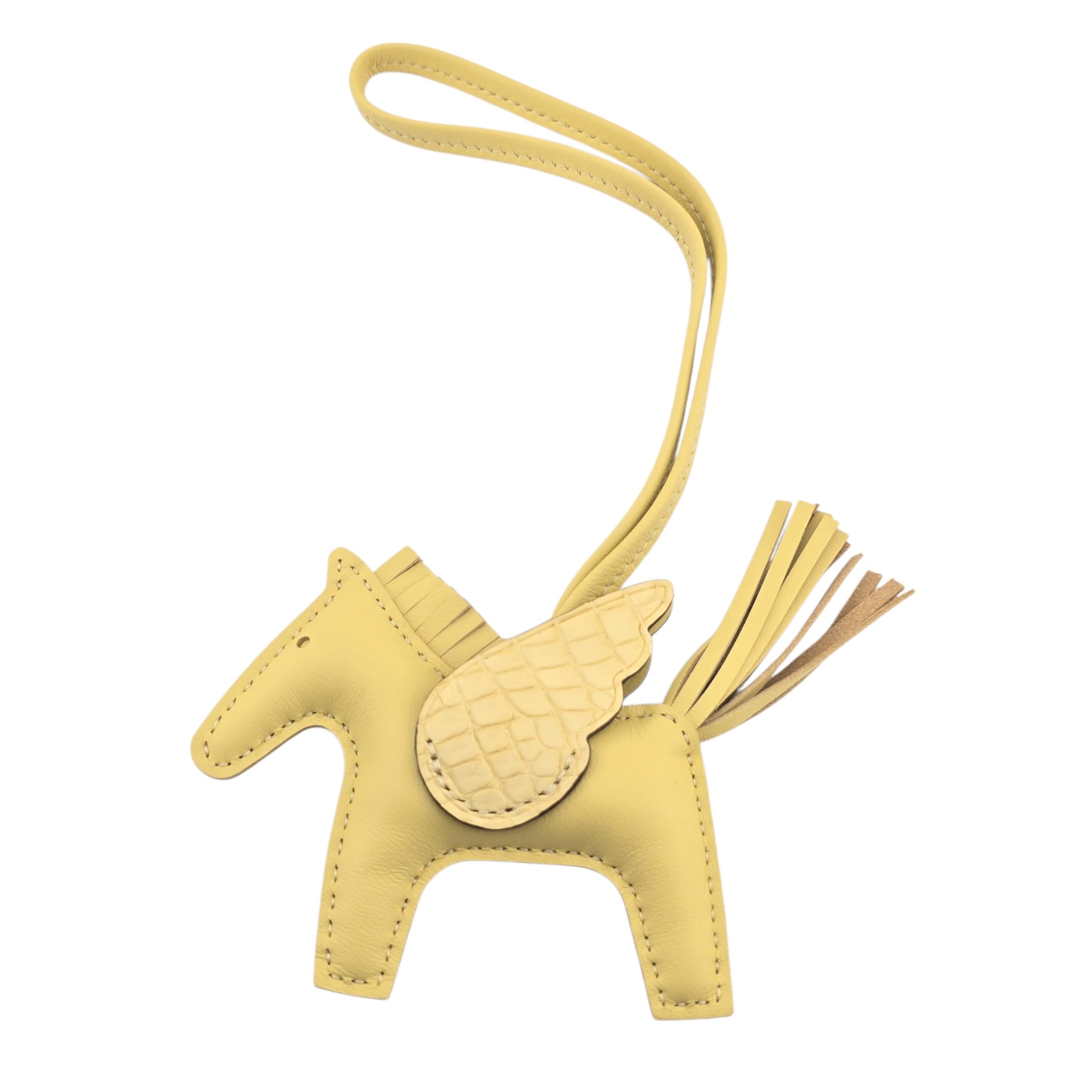 Hermès Rodeo Pegase Jaune Poussin Leather and Alligator Touch PM Bag Charm HERMES