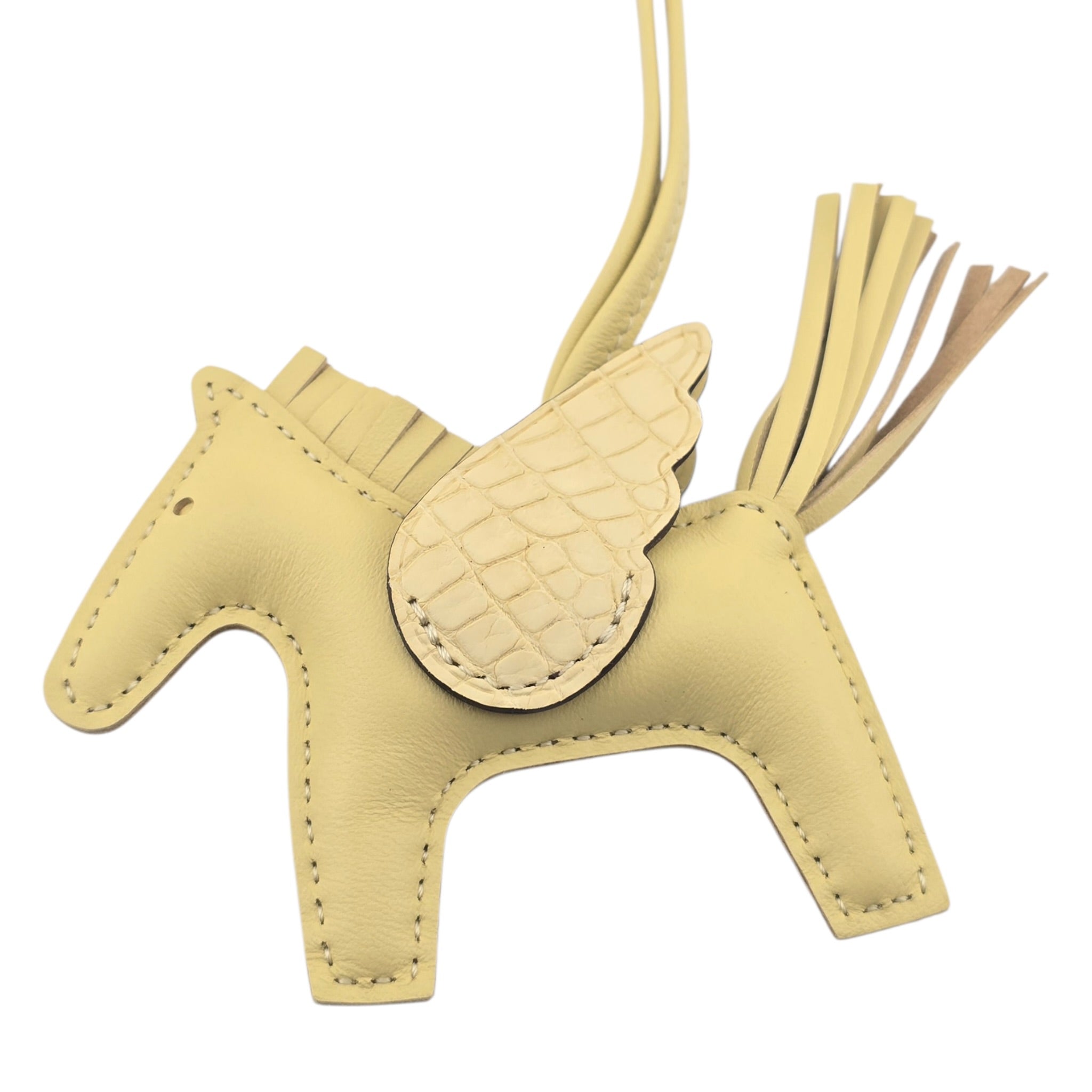Hermès Rodeo Pegase Jaune Poussin Leather and Alligator Touch PM Bag Charm HERMES
