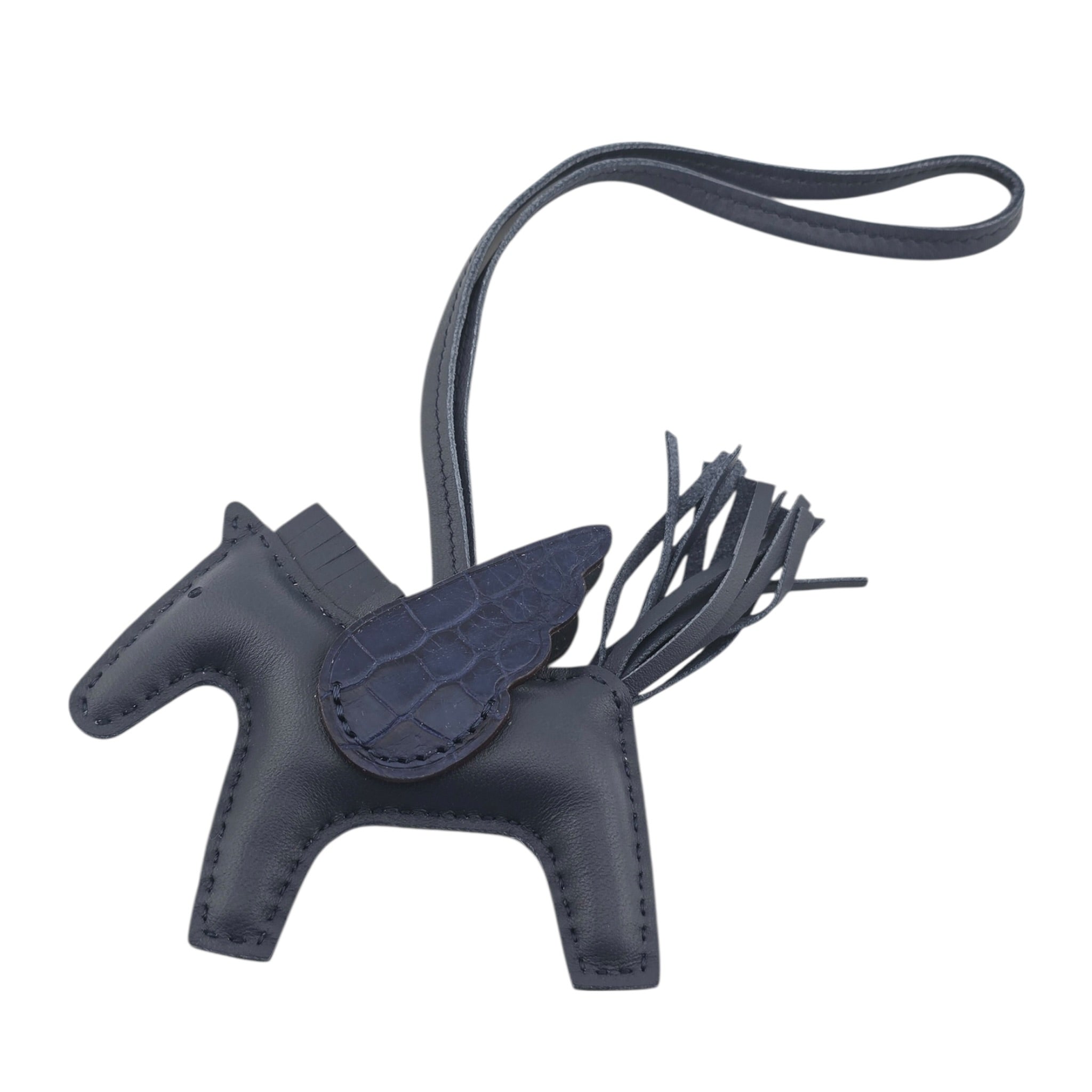 Hermès Rodeo Pegase Bleu Saphir Leather and Alligator Touch PM Bag Charm HERMES