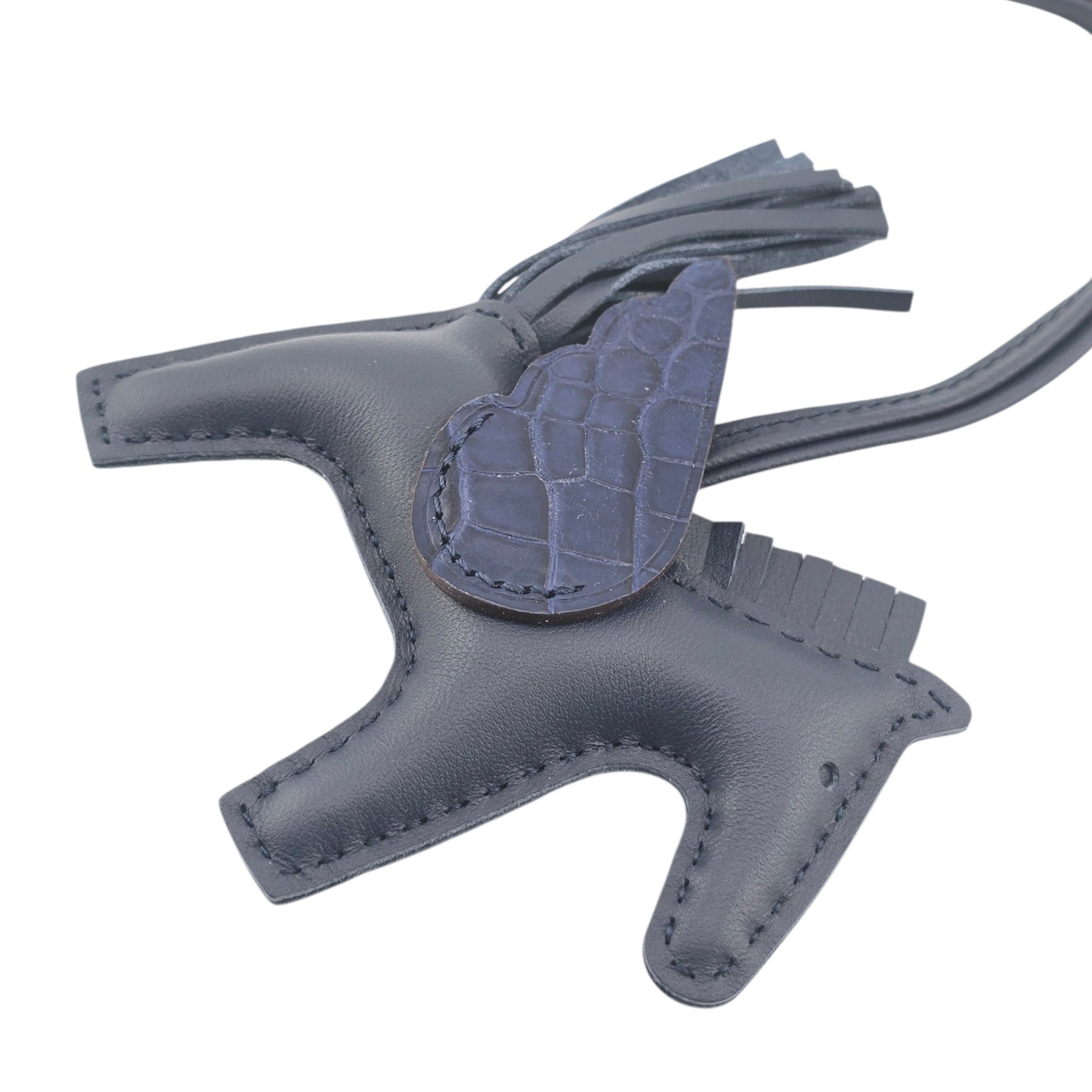 Hermès Rodeo Pegase Bleu Saphir Leather and Alligator Touch PM Bag Charm HERMES