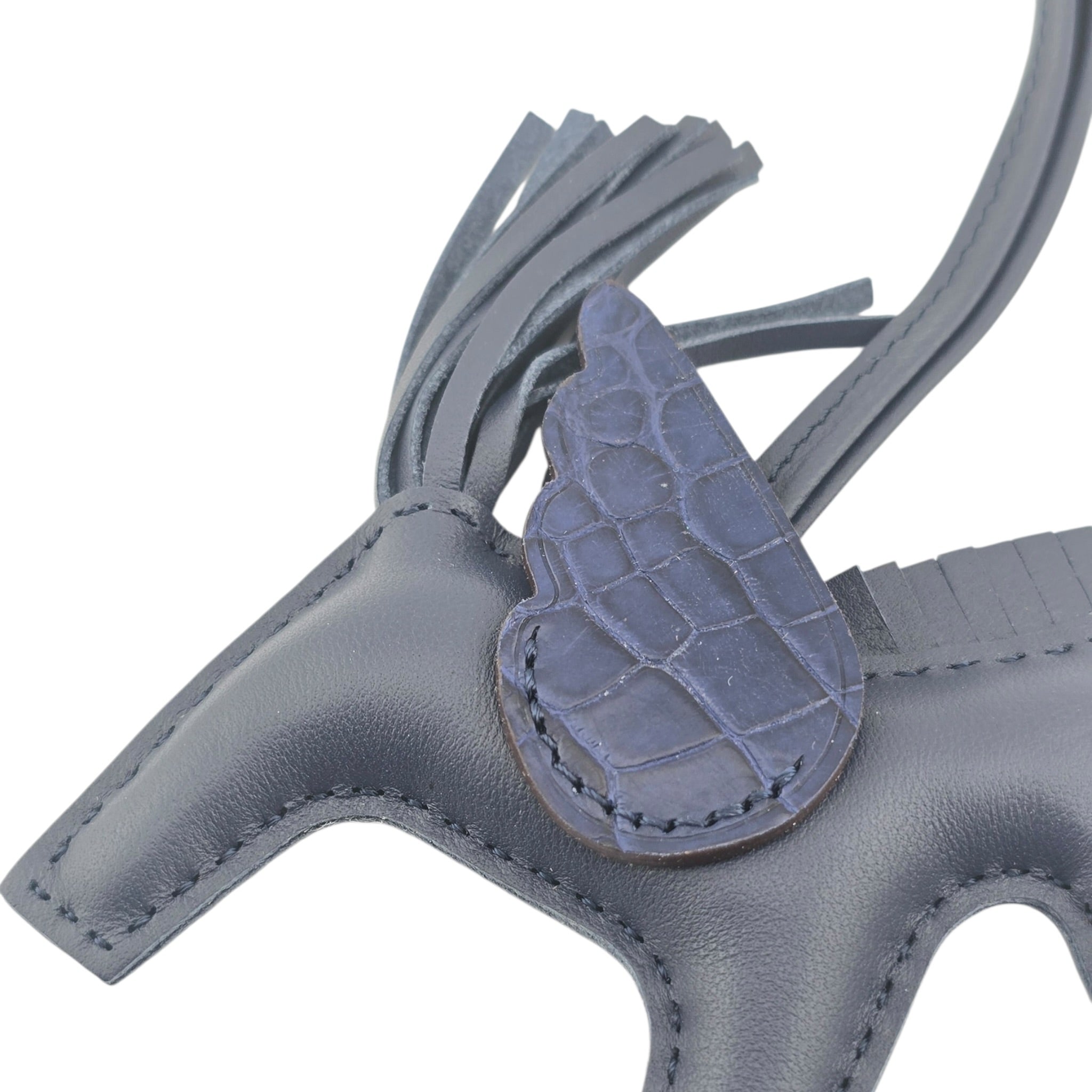 Hermès Rodeo Pegase Bleu Saphir Leather and Alligator Touch PM Bag Charm HERMES