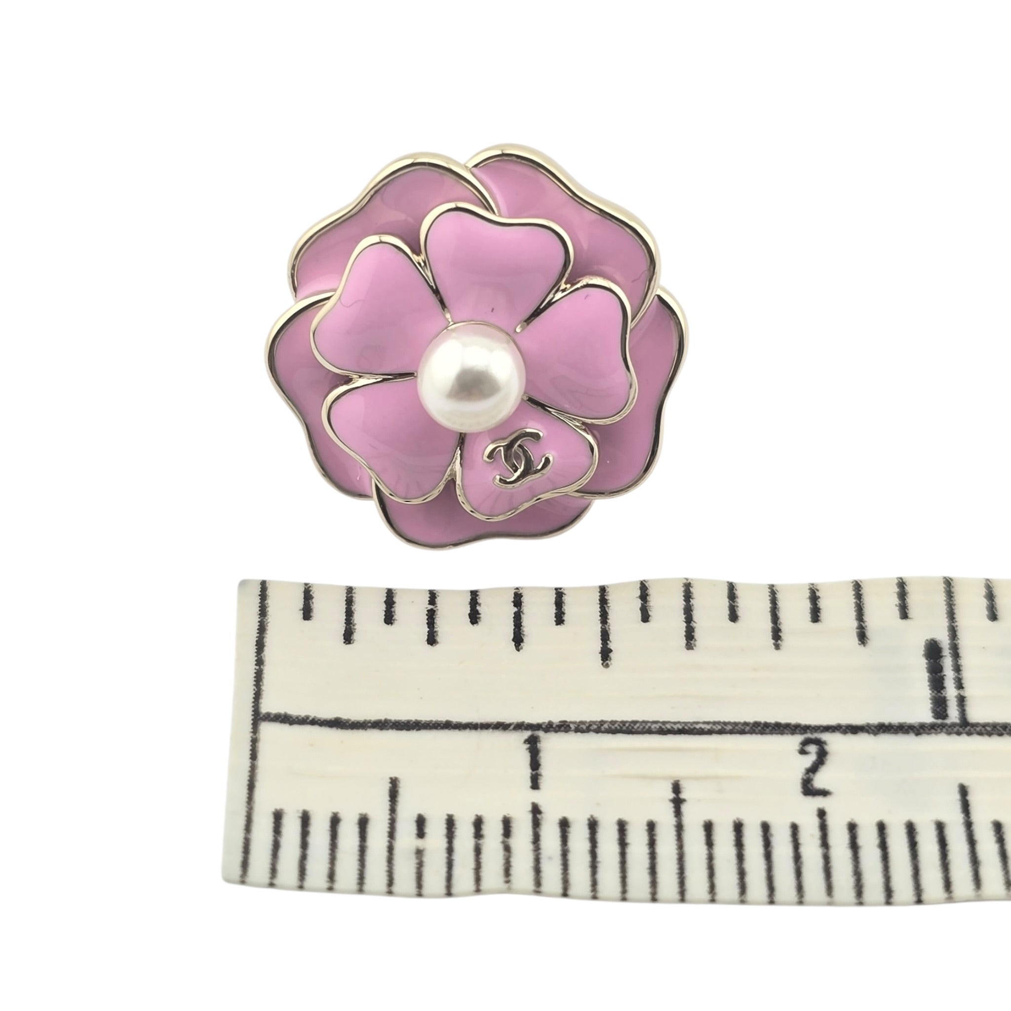 Chanel CC Pink Enamel Camellia Earrings 2025 CHANEL