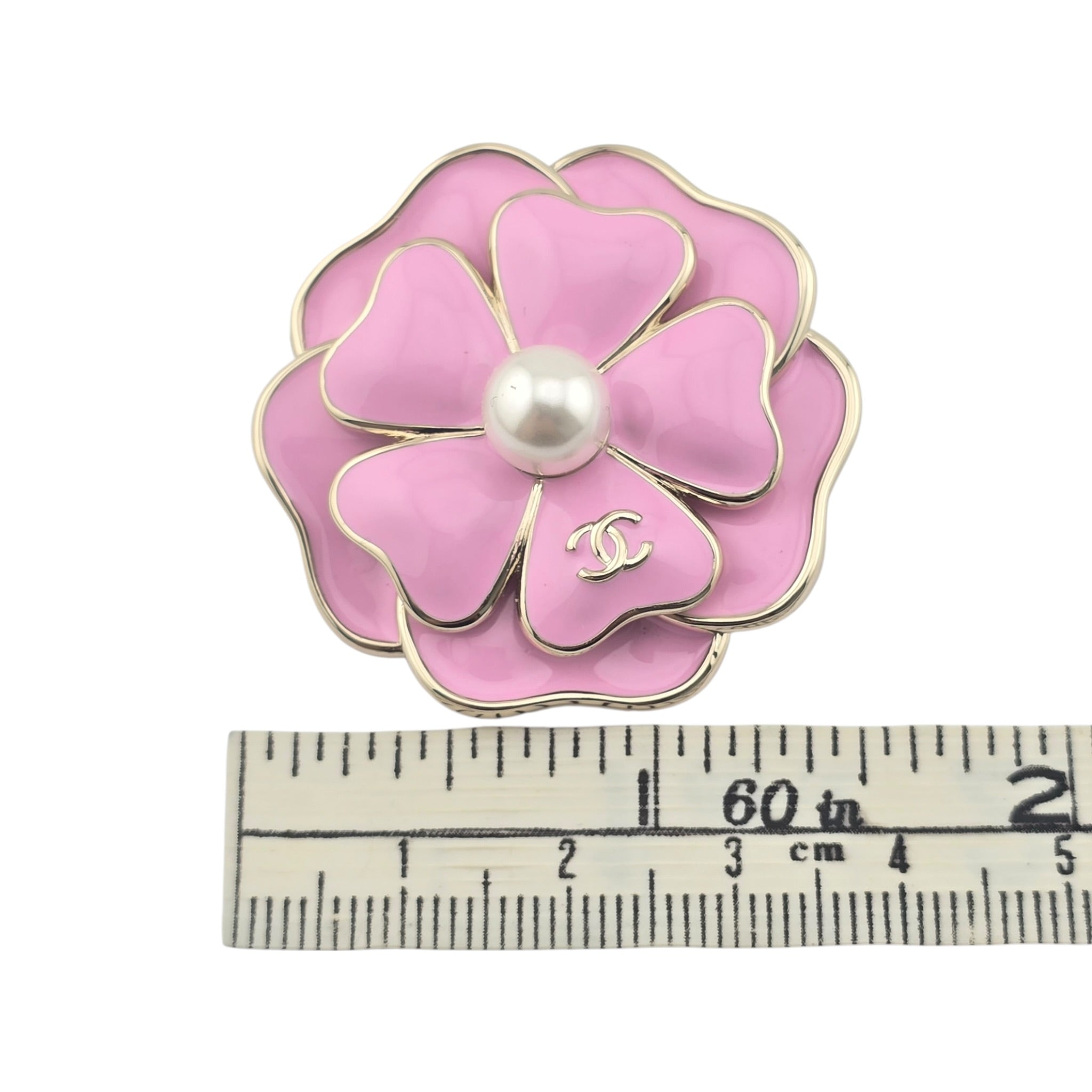 Chanel CC Pink Enamel Camellia Brooch 2025 CHANEL