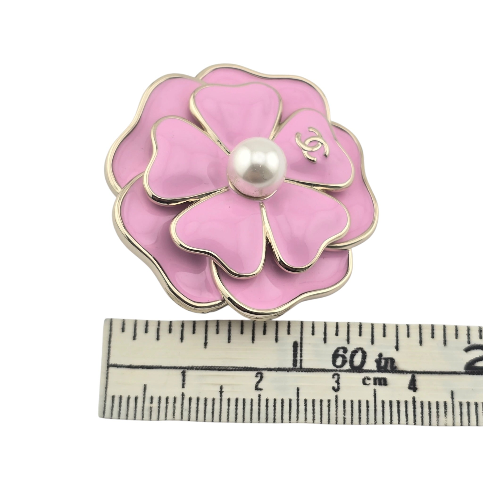 Chanel CC Pink Enamel Camellia Brooch 2025 CHANEL