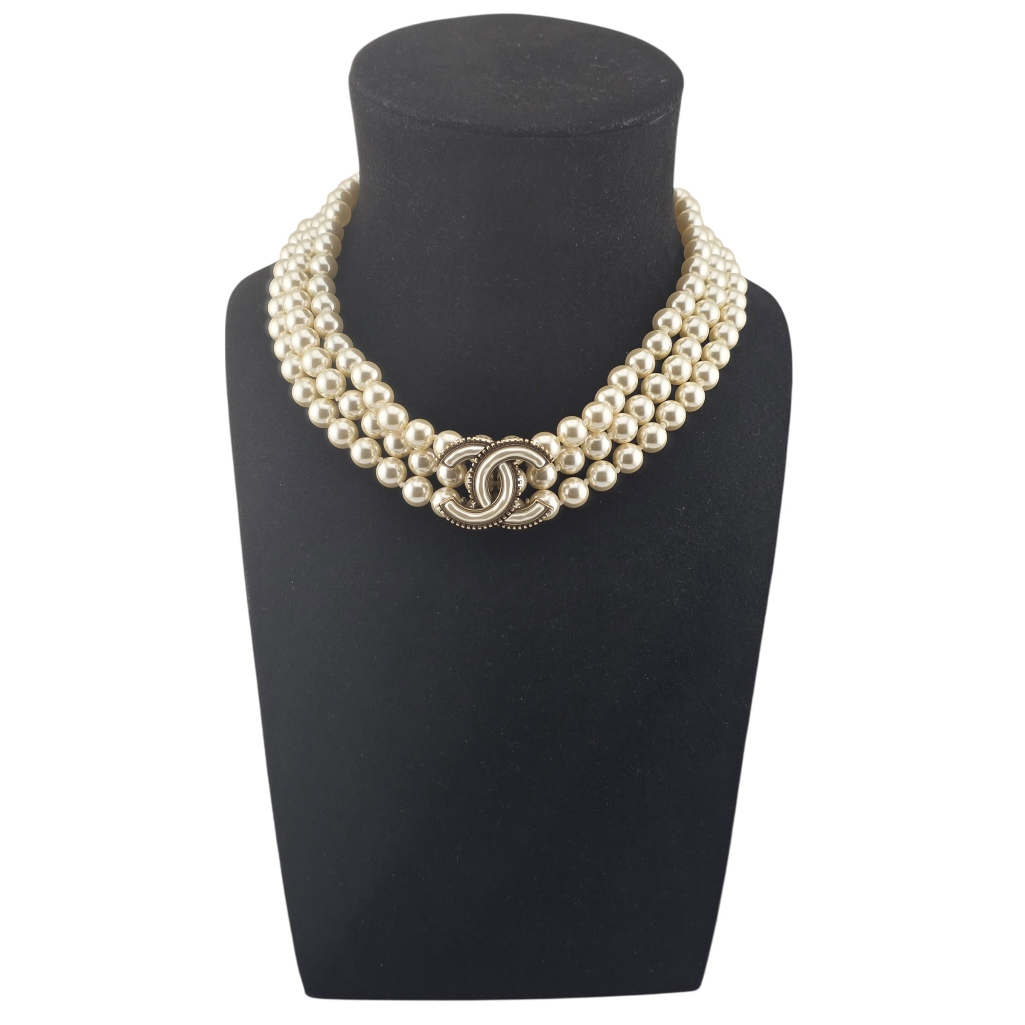 Chanel CC Faux Pearl Necklace CHANEL