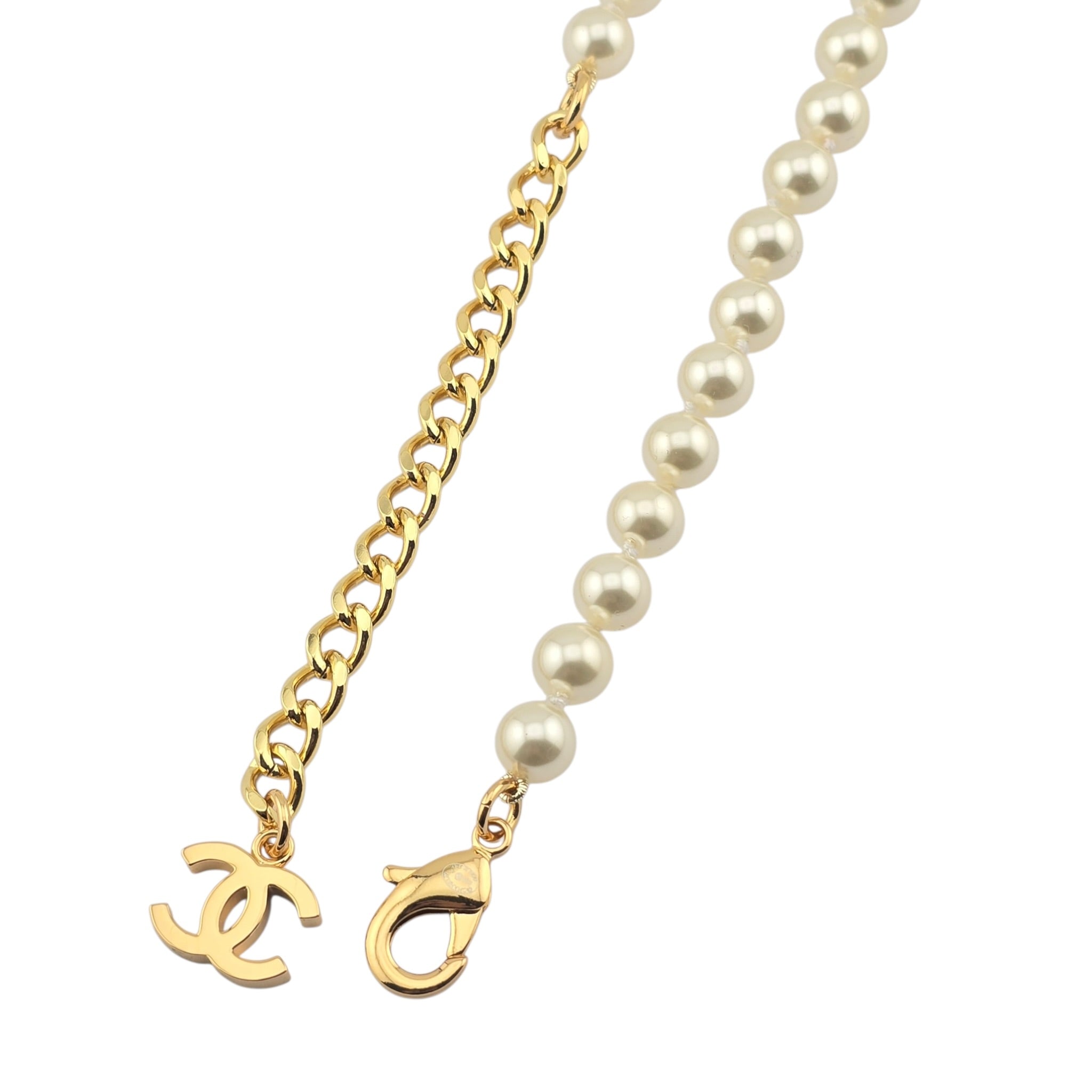 Chanel CC Faux Pearl Gold Pendant Choker 2024 CHANEL