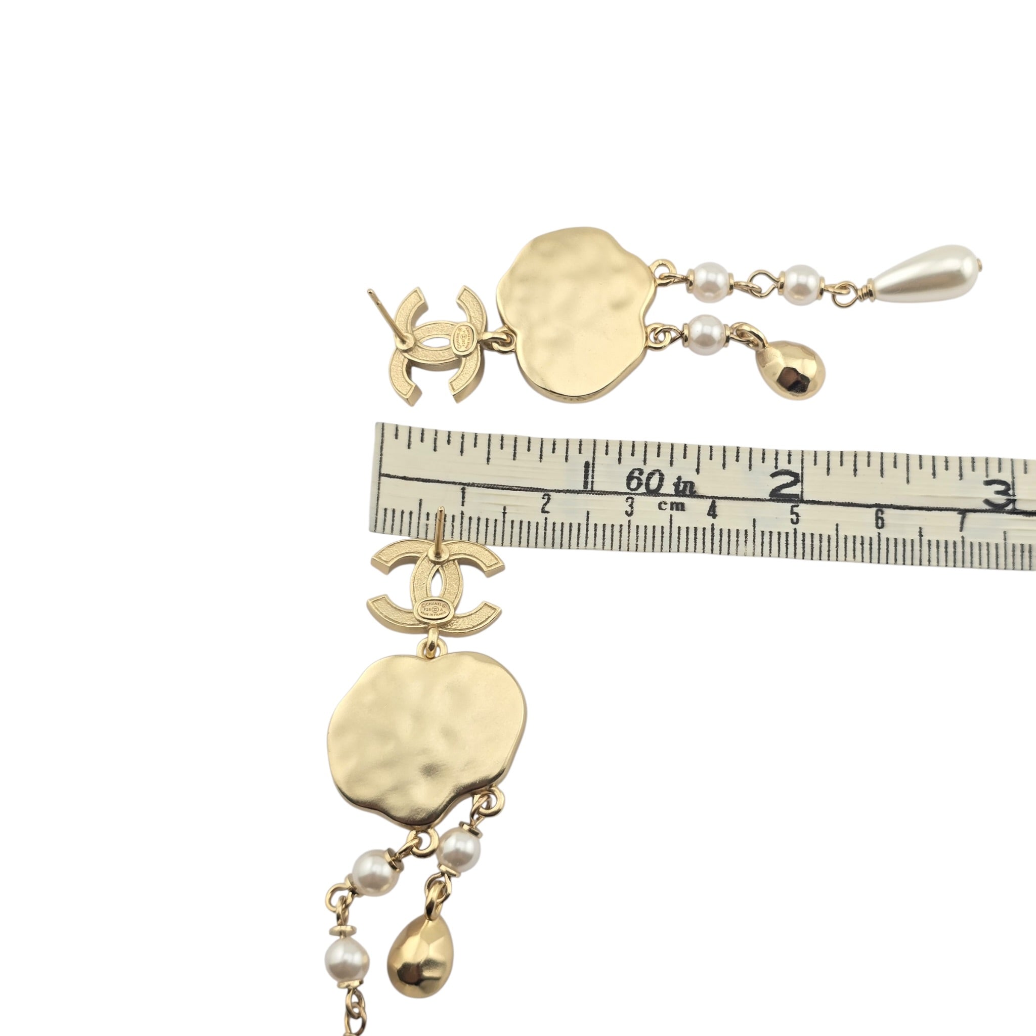 Chanel CC Drop White Crystal Resin Earrings 2025 CHANEL