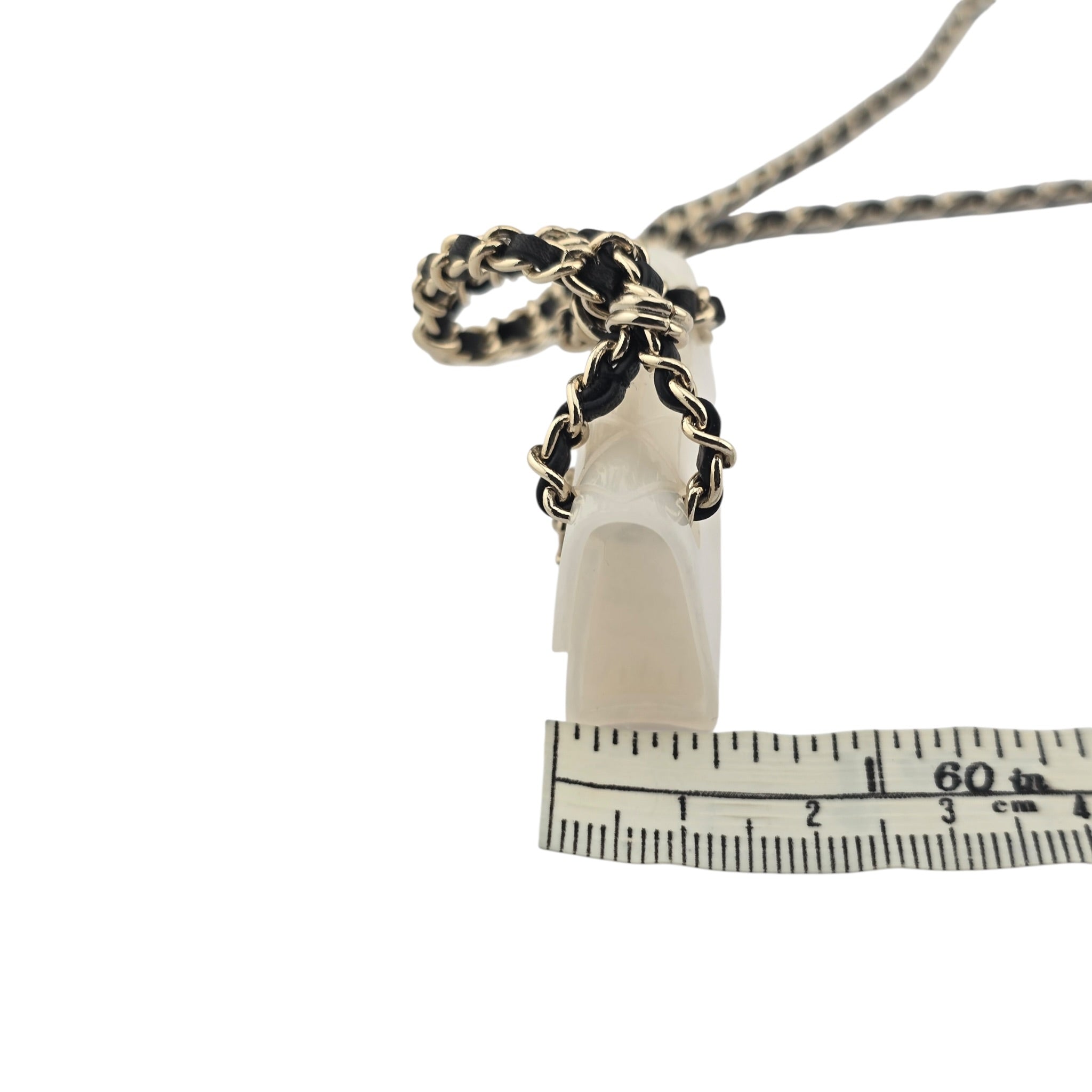 Chanel CC Matelasse Resin White Bag Necklace 2023 CHANEL