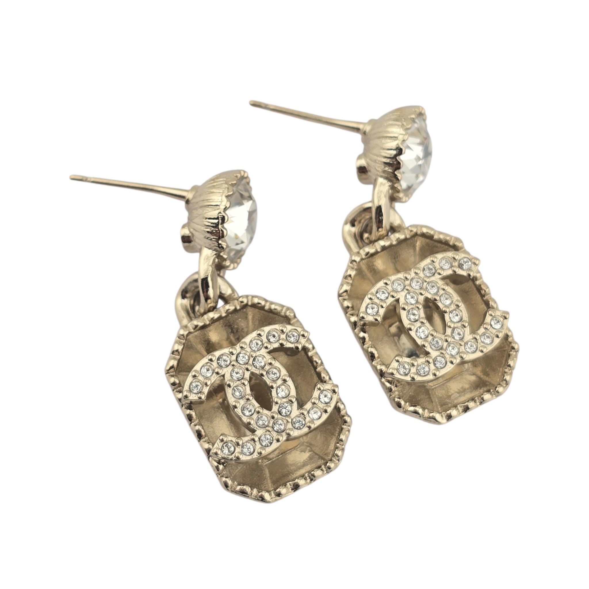 Chanel CC Drop Gold Earrings 2024 CHANEL