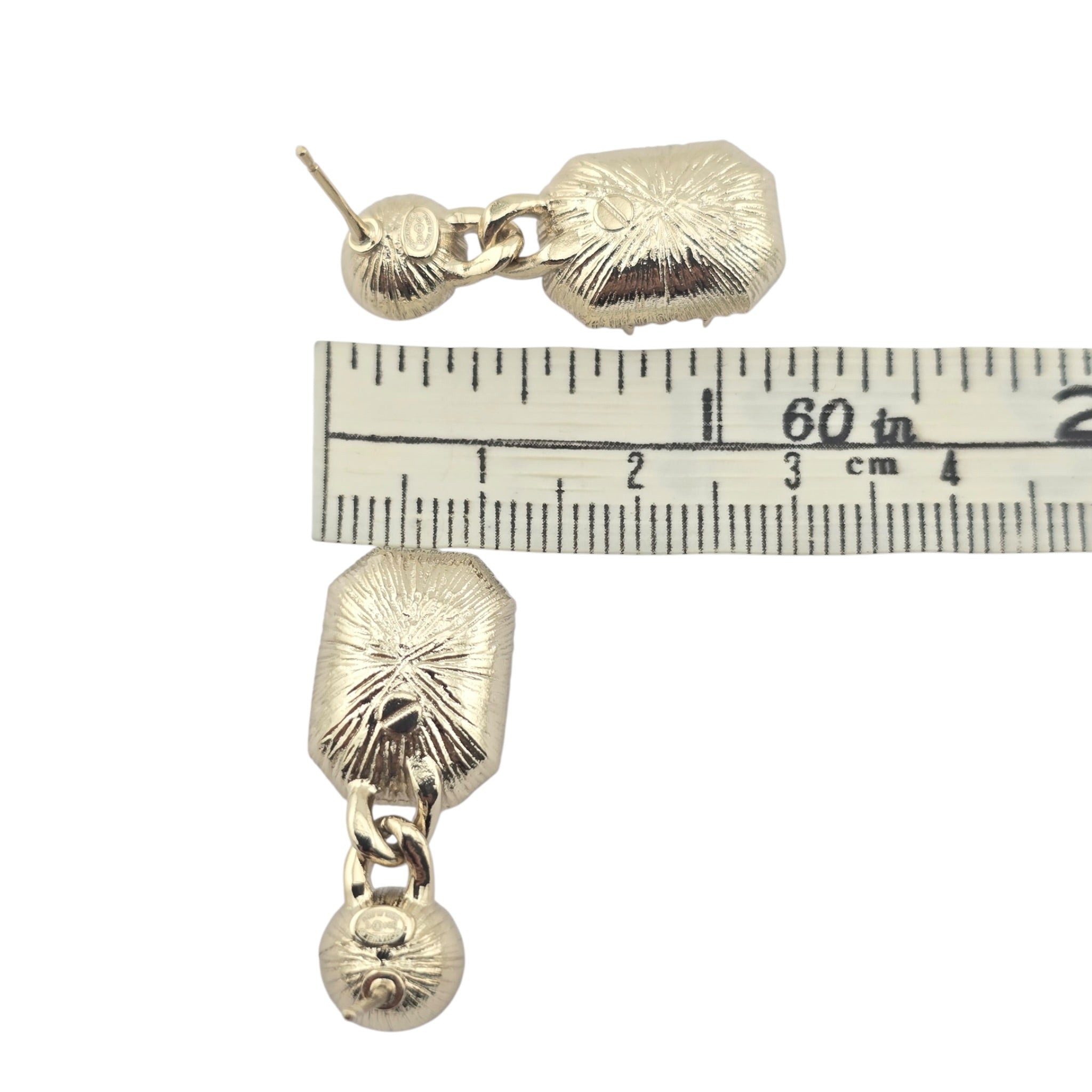 Chanel CC Drop Gold Earrings 2024 CHANEL