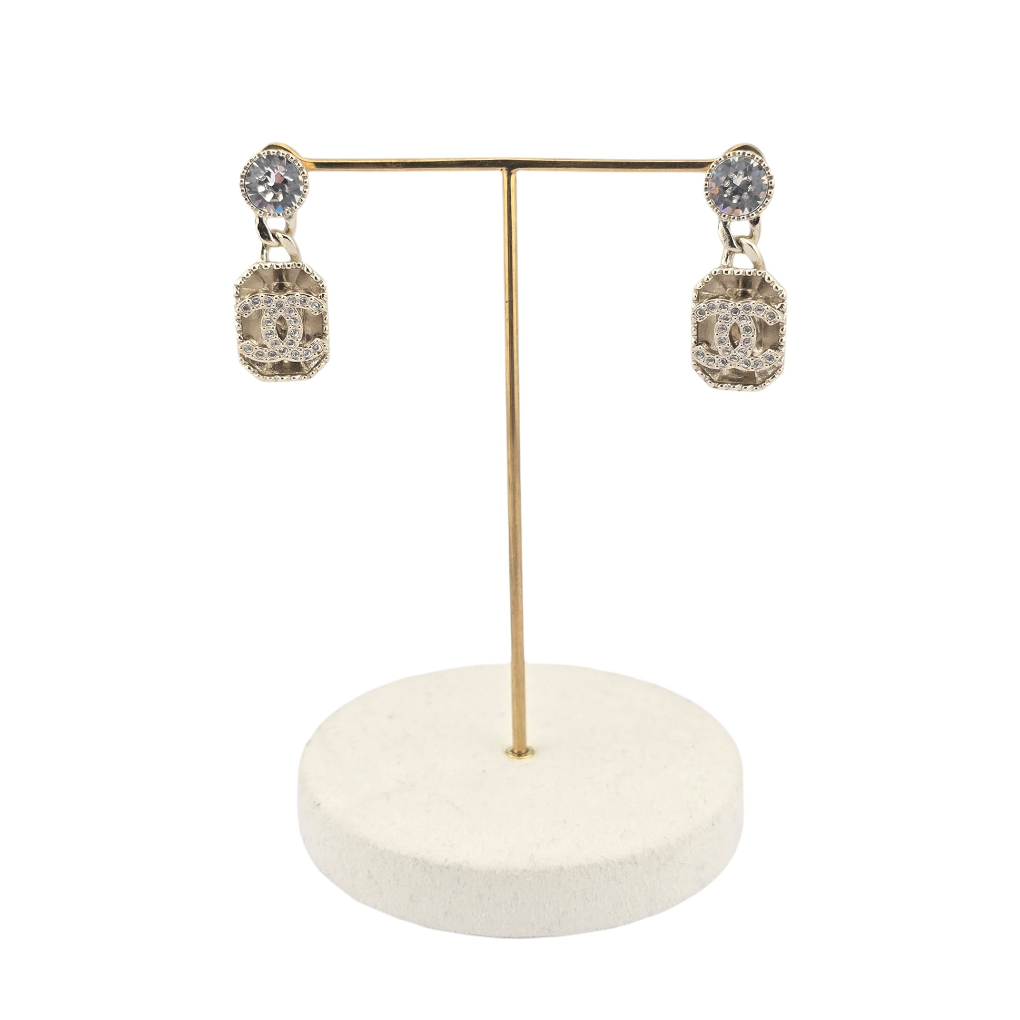 Chanel CC Drop Gold Earrings 2024 CHANEL