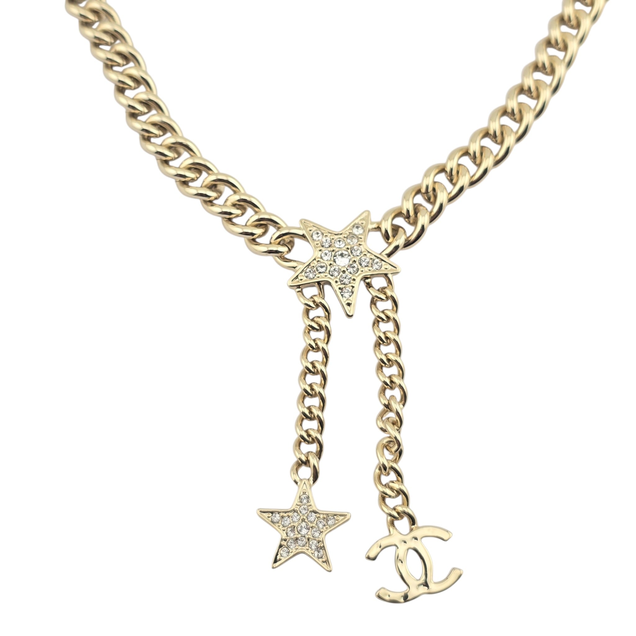Chanel CC Gold Crystal Star Necklace 2023 CHANEL