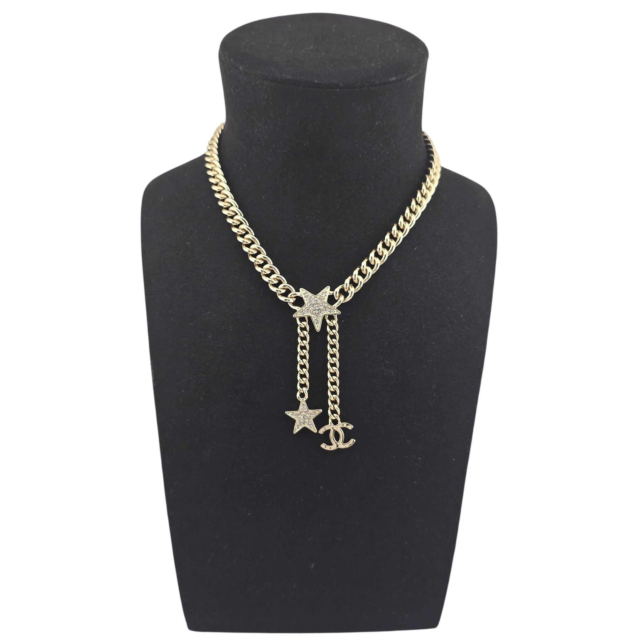 Chanel CC Gold Crystal Star Necklace 2023 CHANEL
