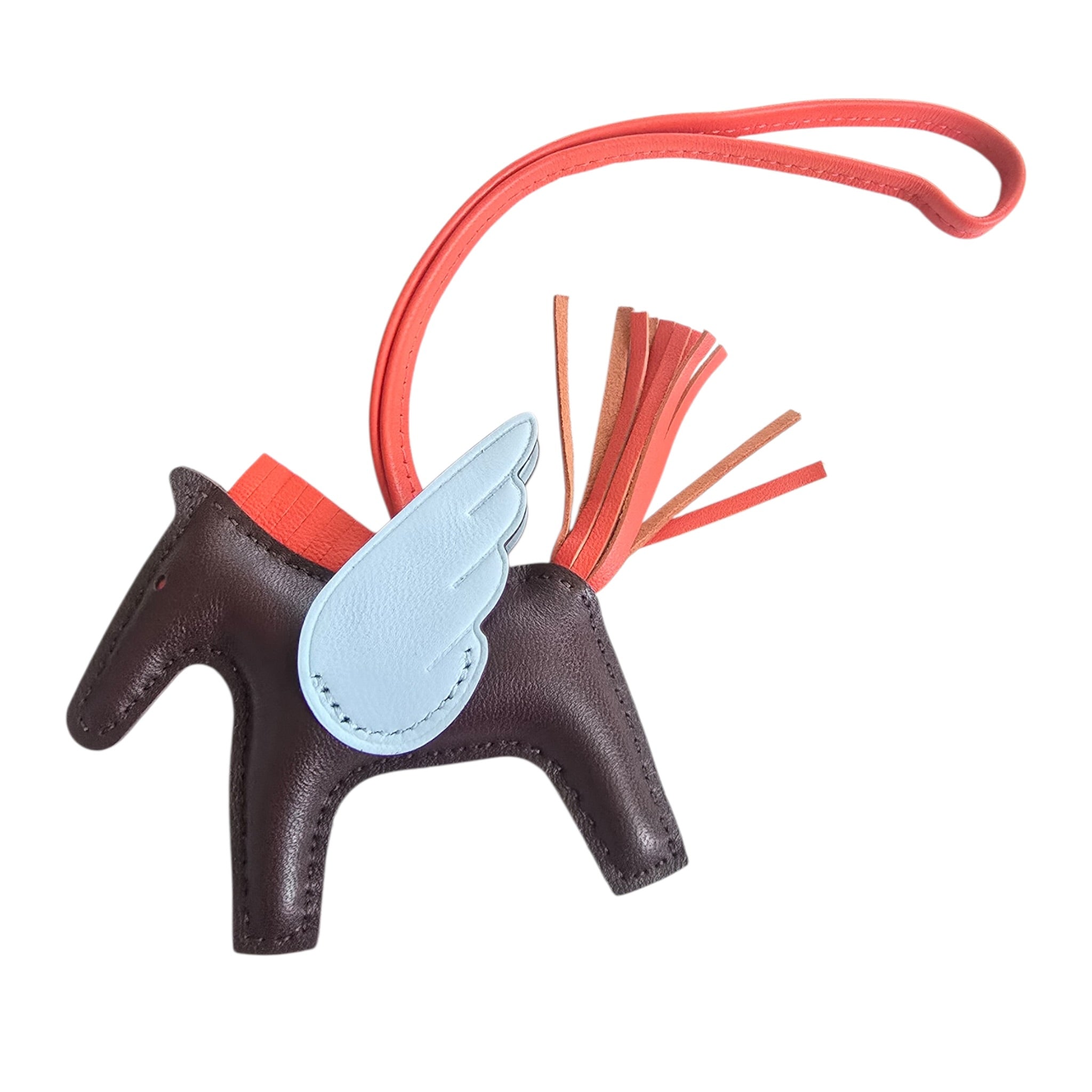 Hermès Rodeo Pegase PM Bag Charm Rouge Sellier/Bleu Brume/Capucine HERMES