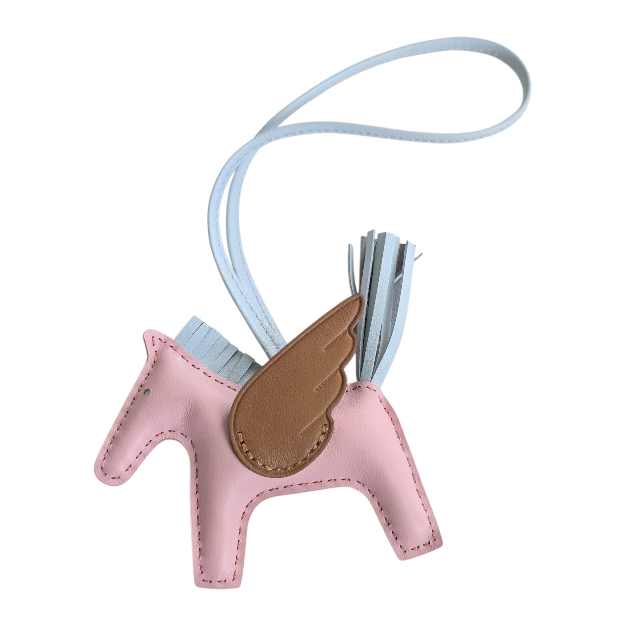 Hermès Rodeo Pegase PM Bag Charm Rose Sakura / Bleu Brume HERMES