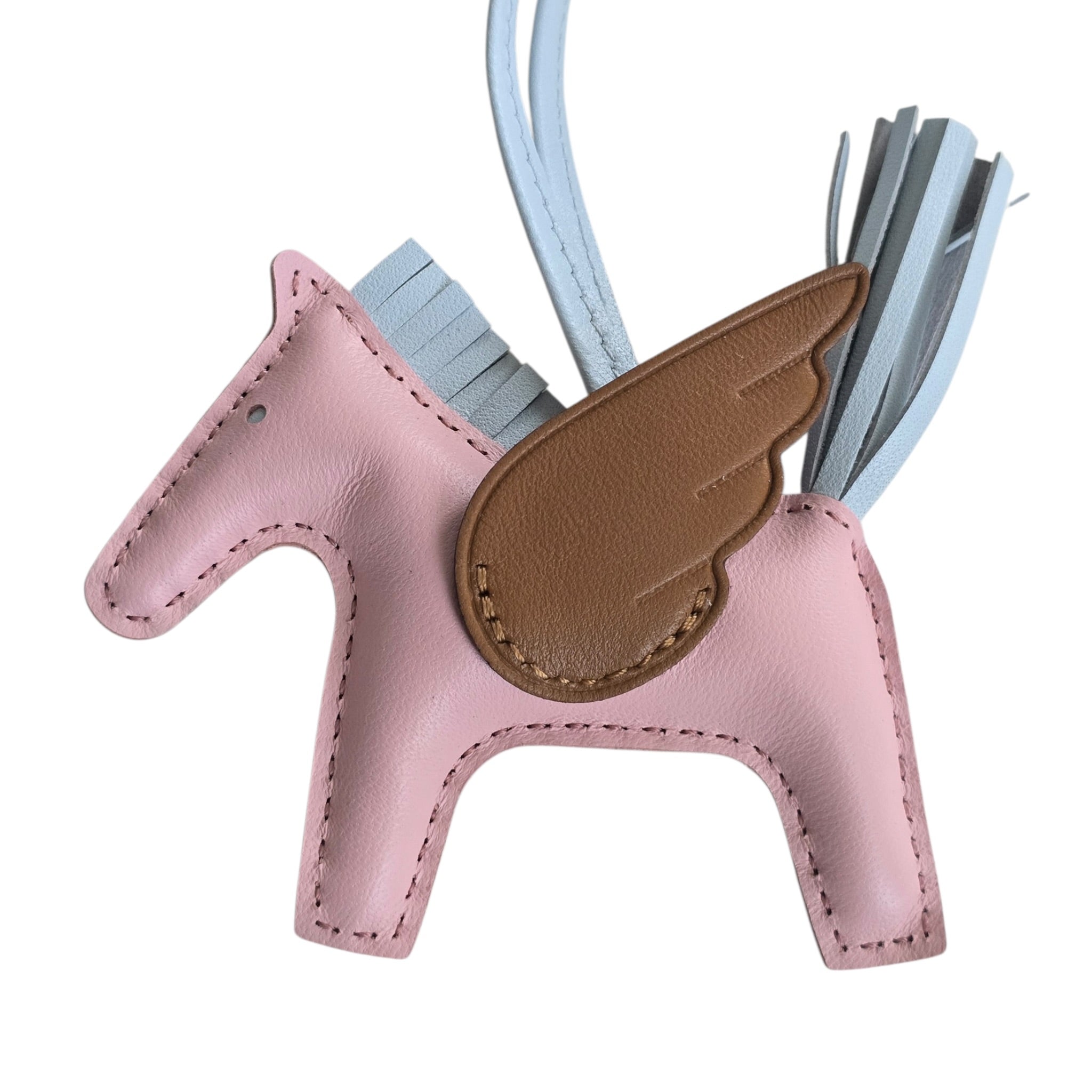 Hermès Rodeo Pegase PM Bag Charm Rose Sakura / Bleu Brume HERMES