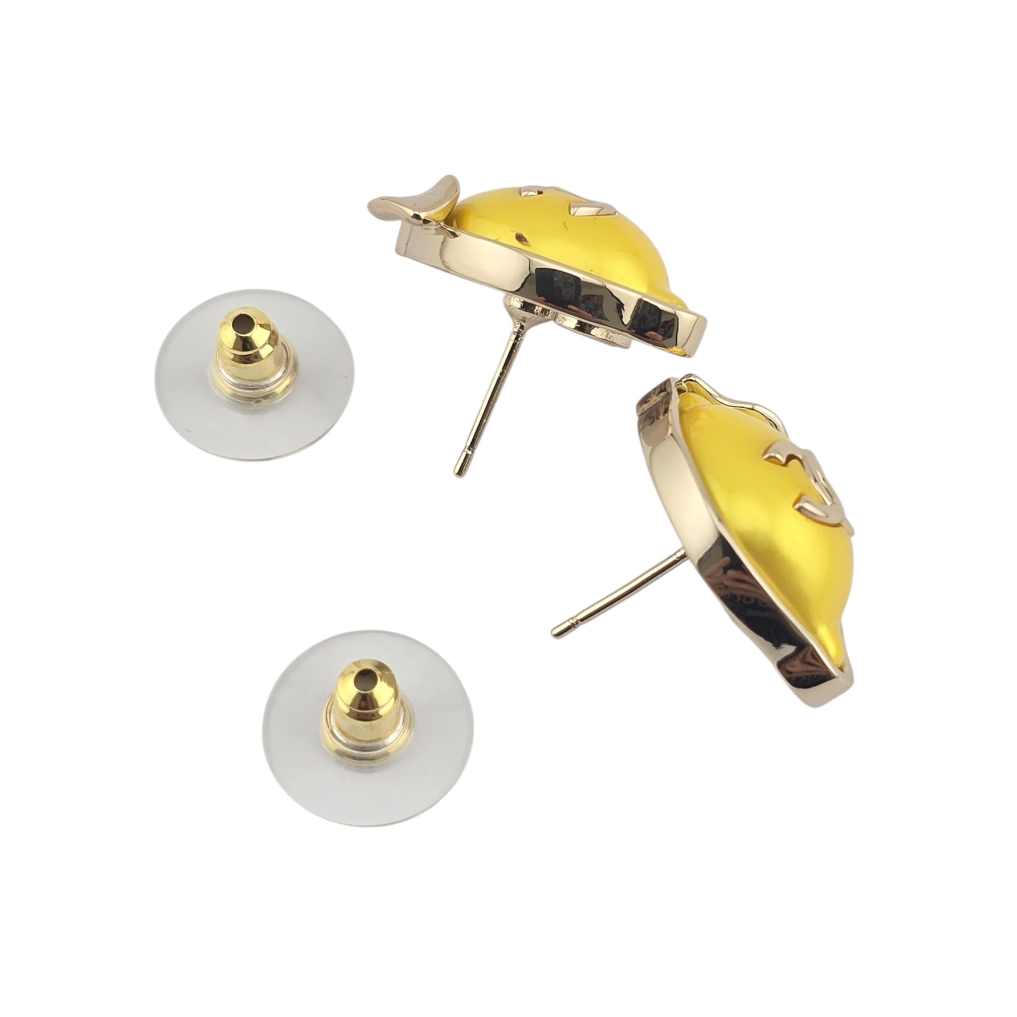 Chanel CC Lemom Stud Enamel Earrings 2026 CHANEL