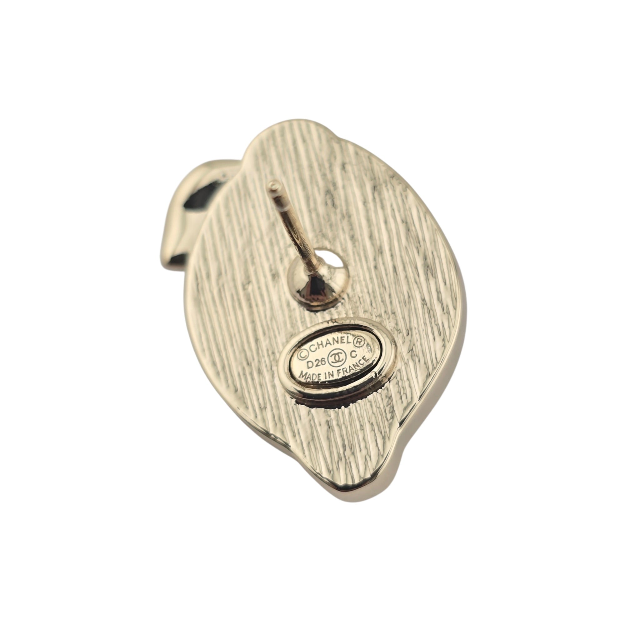 Chanel CC Lemom Stud Enamel Earrings 2026 CHANEL