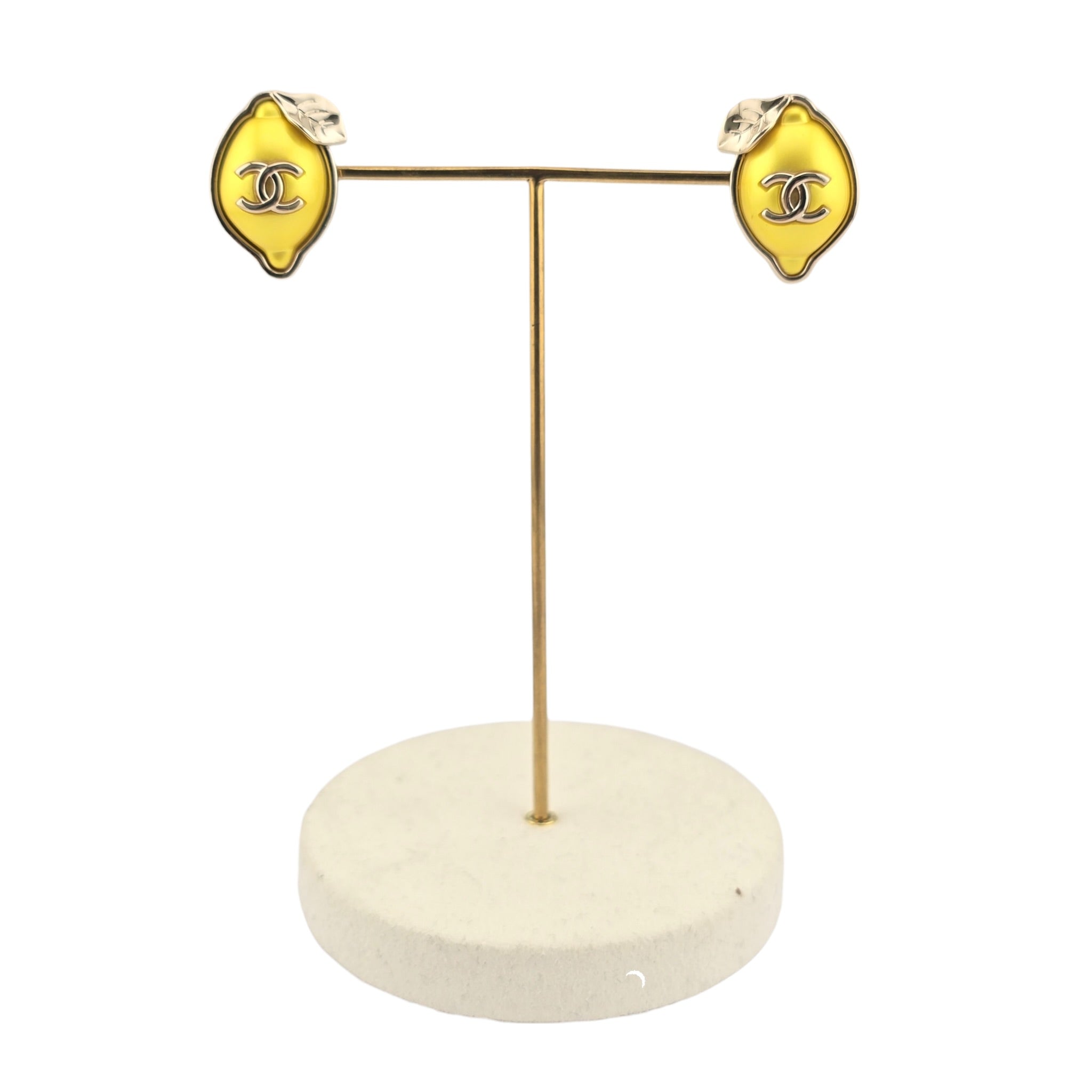 Chanel CC Lemom Stud Enamel Earrings 2026 CHANEL