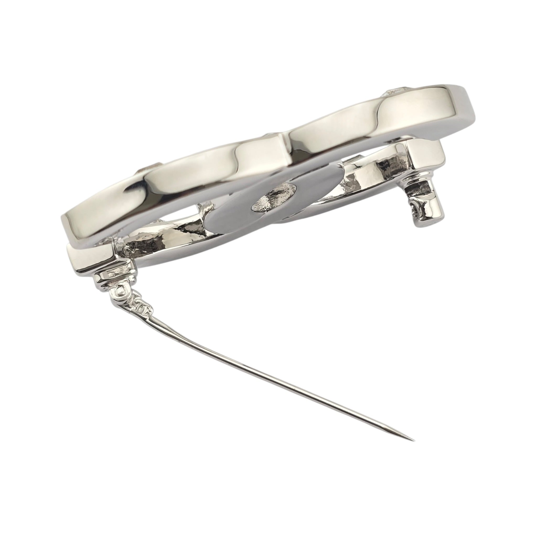 Chanel CC White Crystal Black Enamel Brooch 2025 CHANEL
