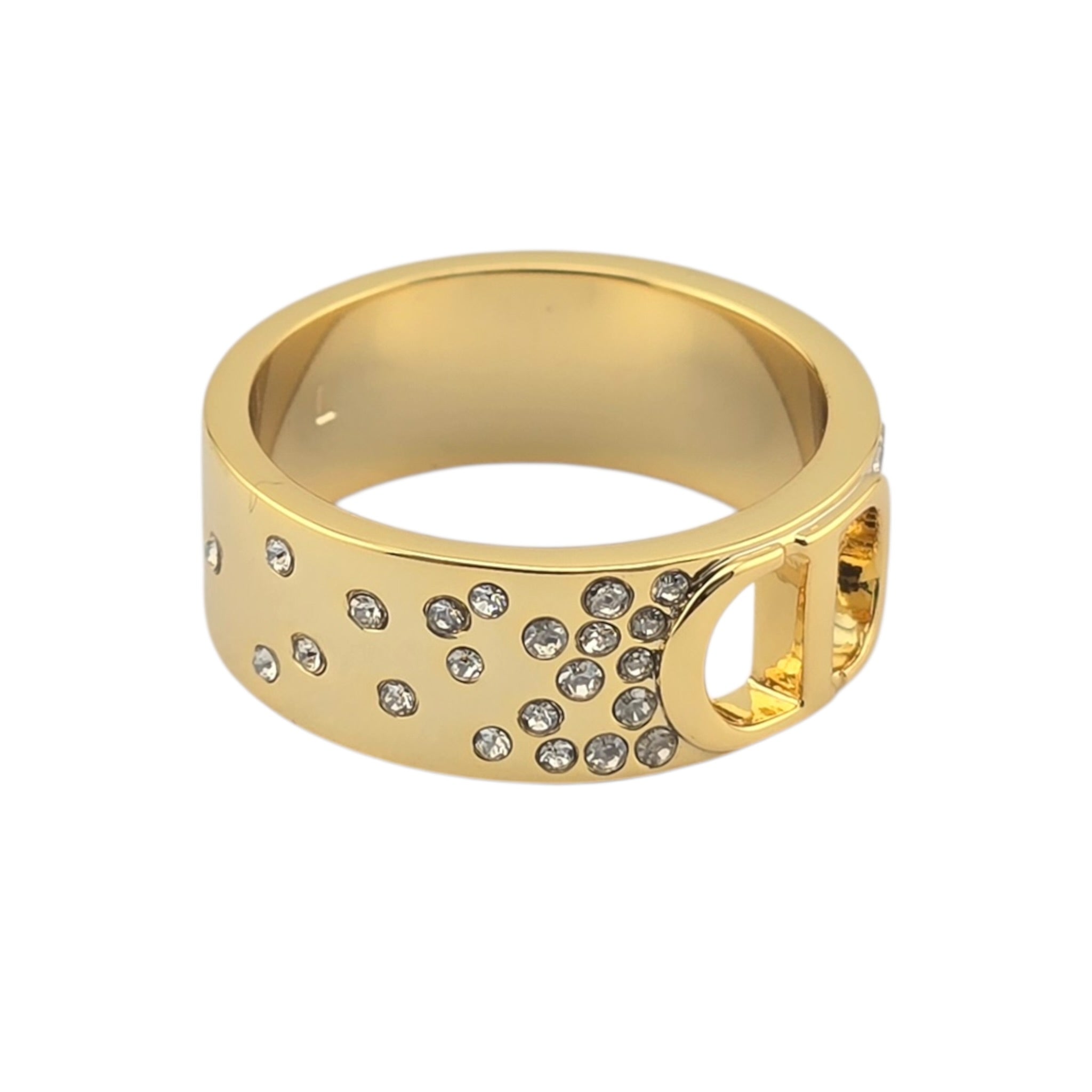 Christian Dior CD Crystal Gold Ring DIOR