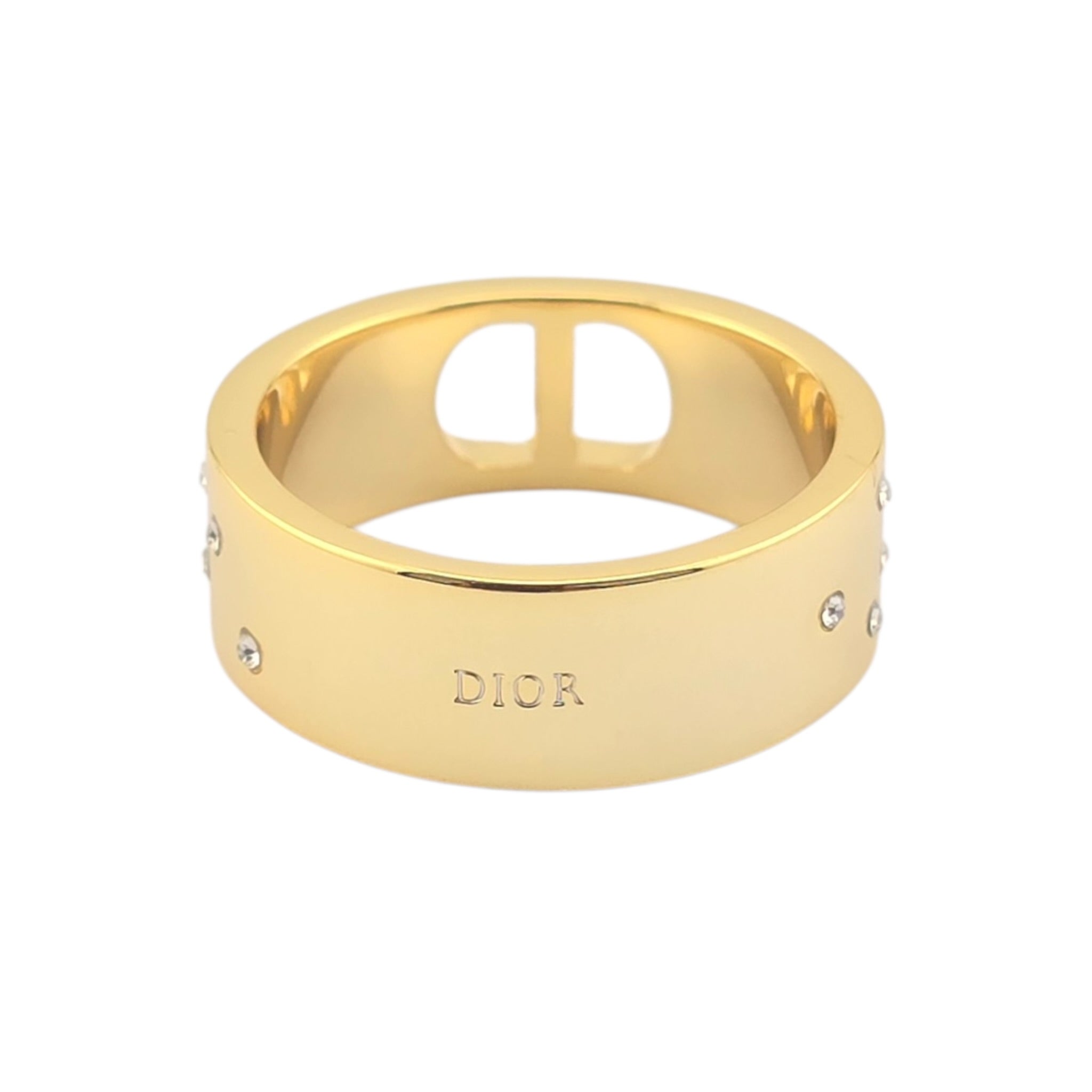 Christian Dior CD Crystal Gold Ring DIOR