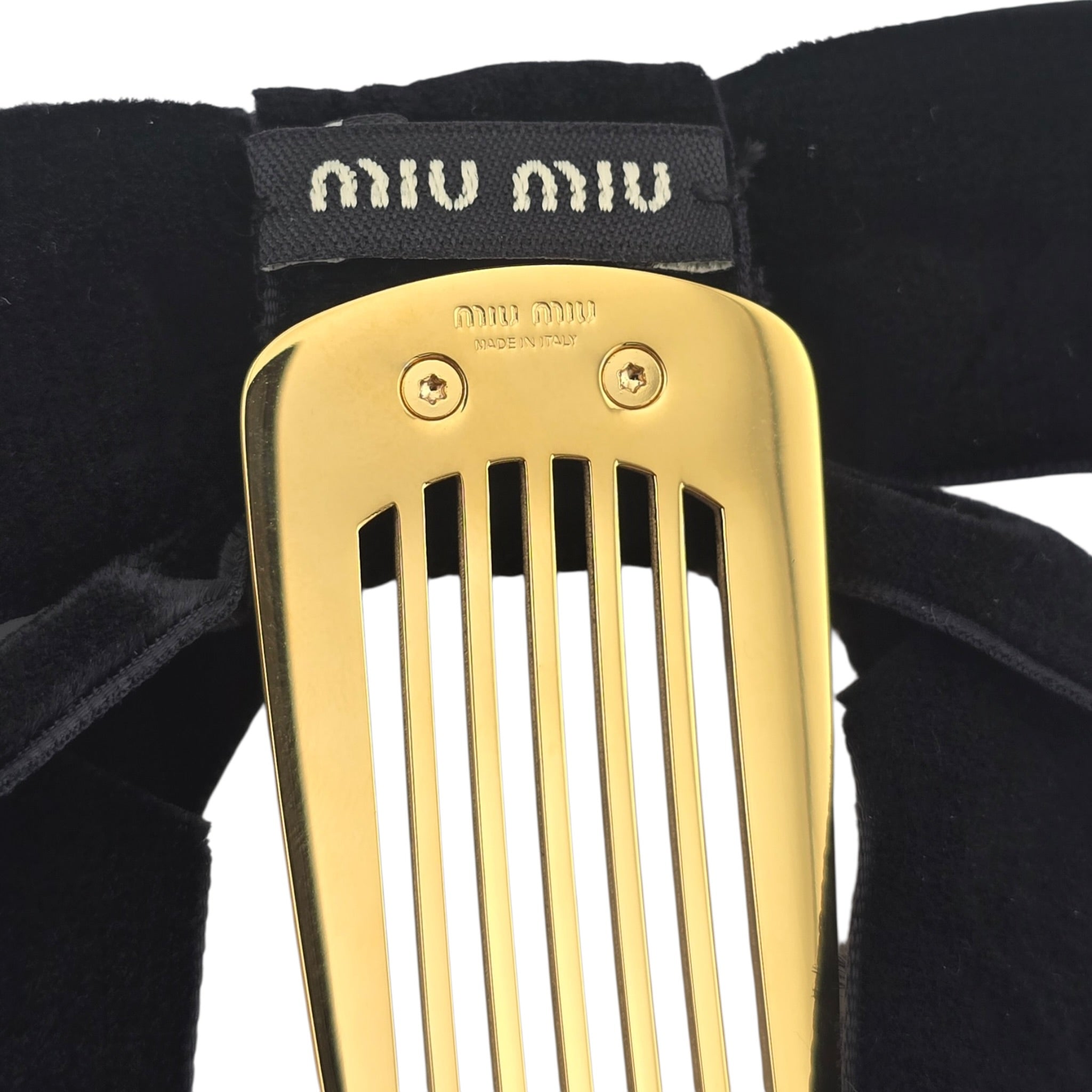 Miu Miu Velvet Hair Clip Black MIU MIU
