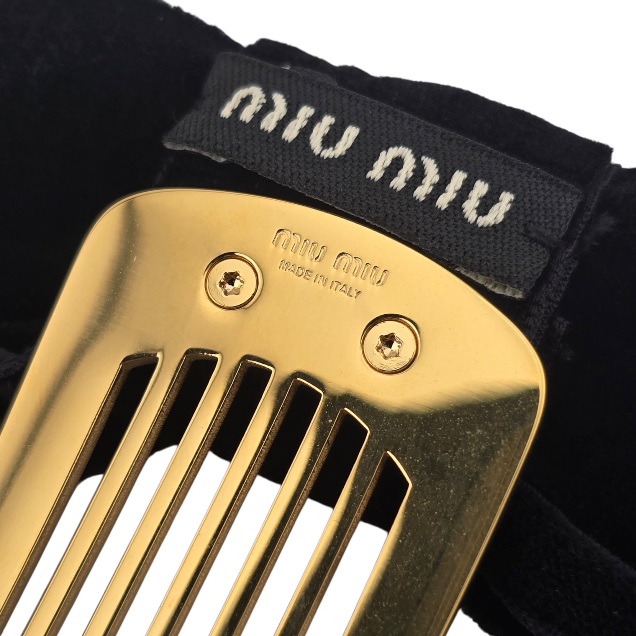 Miu Miu Velvet Hair Clip Black MIU MIU
