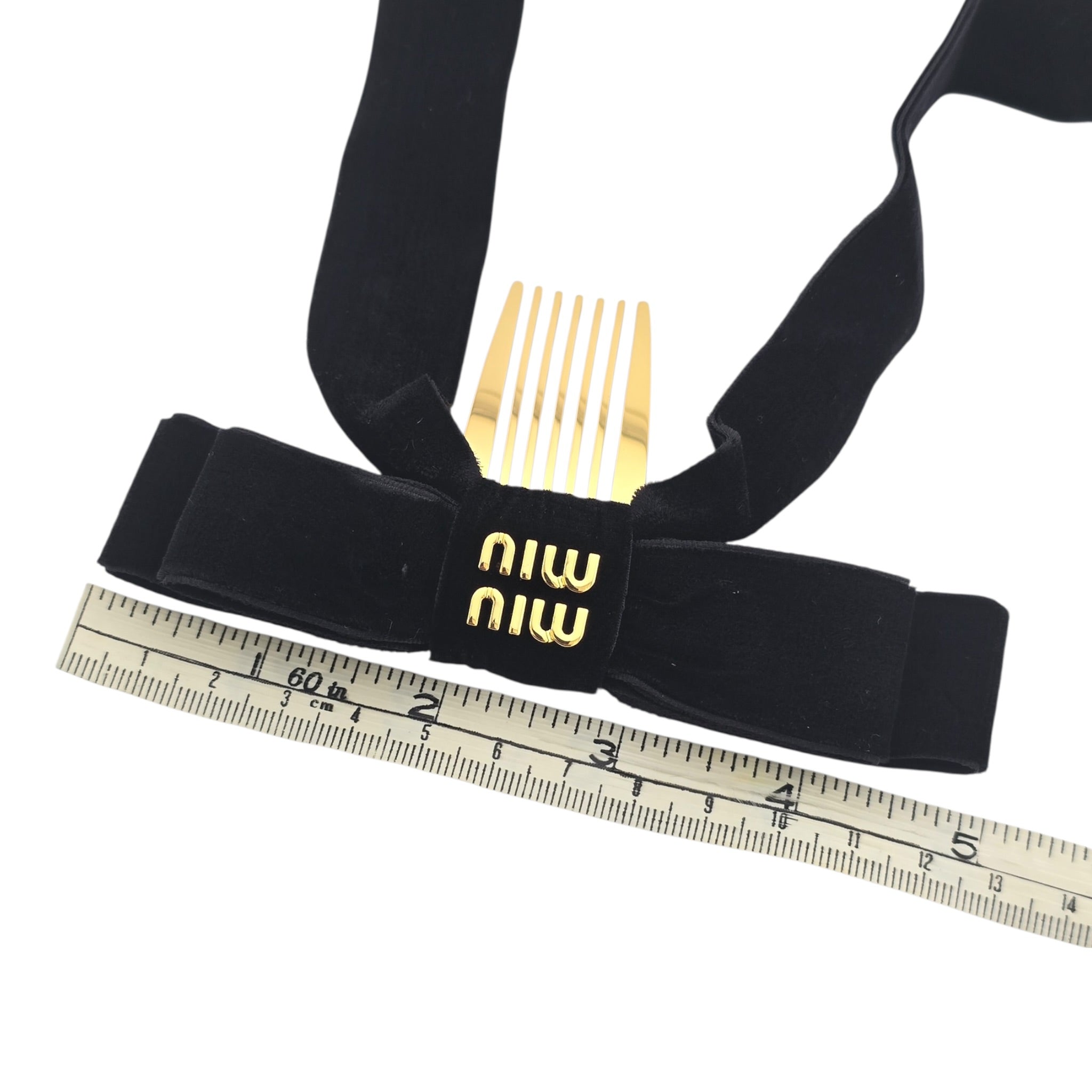 Miu Miu Velvet Hair Clip Black MIU MIU